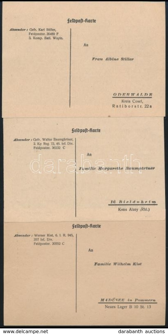 1944 3 Db Német Nyelvű Háborús Röplap A Hadifogságról - Other & Unclassified