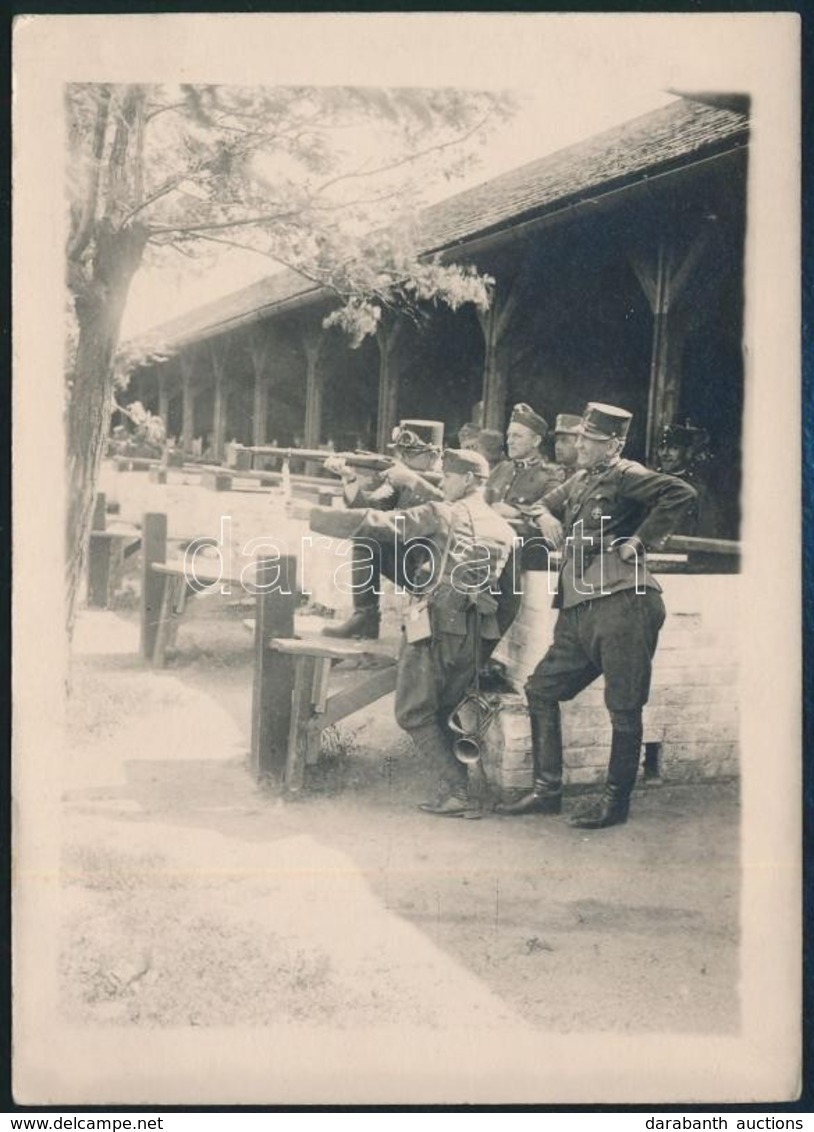 Cca 1925 Katonák Lőgyakorlaton, Fotó, 12×9 Cm - Andere & Zonder Classificatie