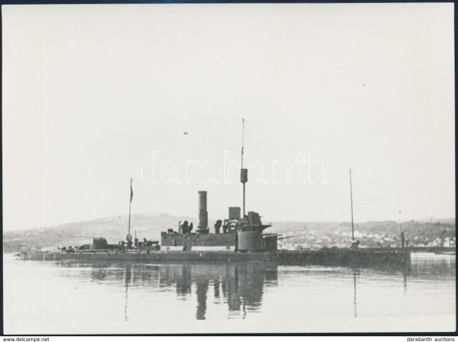 1916 A Dunai Flottila Bodrog Monitora Fegyverzettel 1915 Után, Az 1980-as években Eredeti Negatívról Előhívott Fotó, 13× - Autres & Non Classés