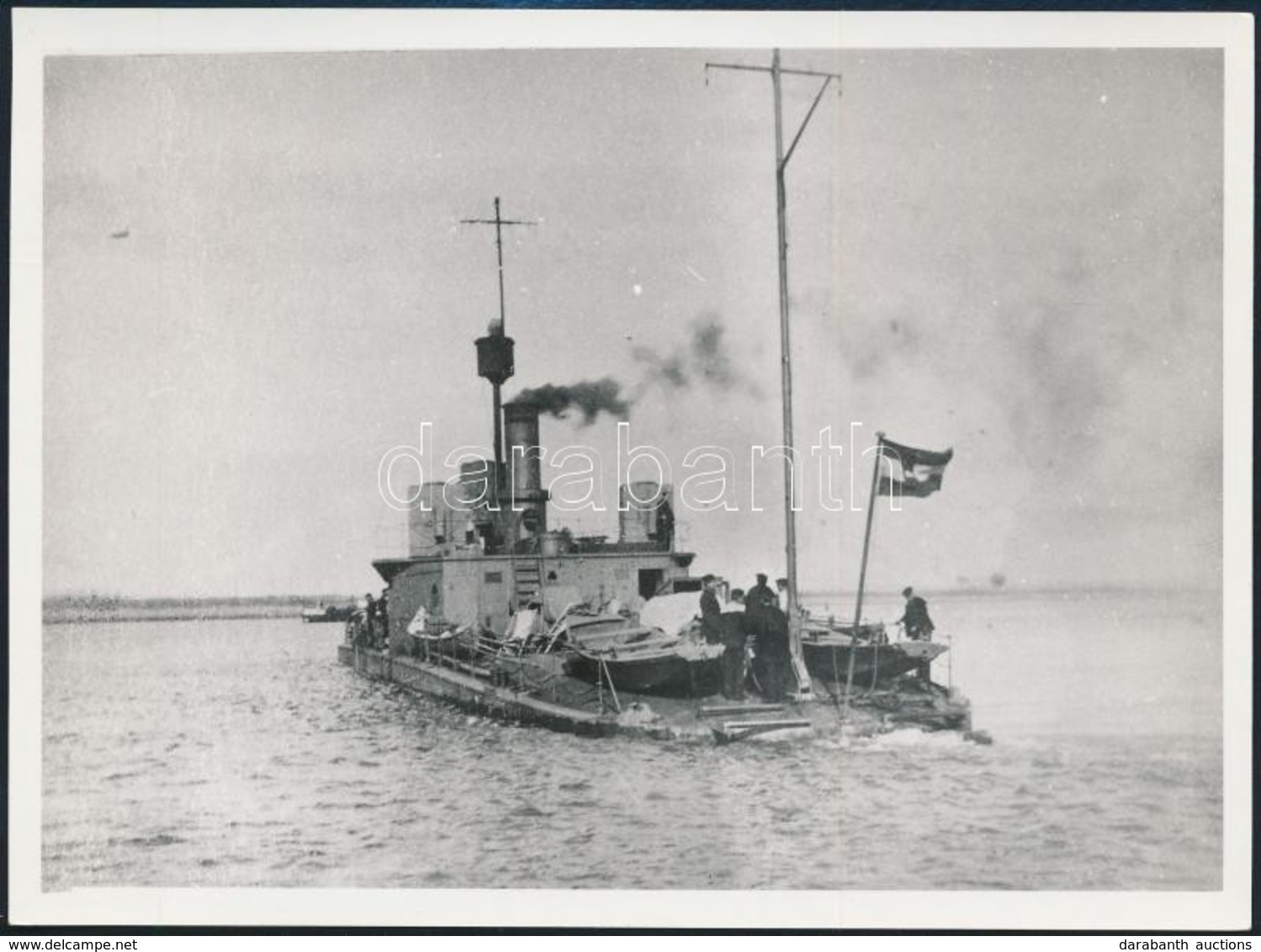 1916 A Dunai Flottila Maros Monitora, Az 1980-as években Eredeti Negatívról Előhívott Fotó, 13×18 Cm - Other & Unclassified