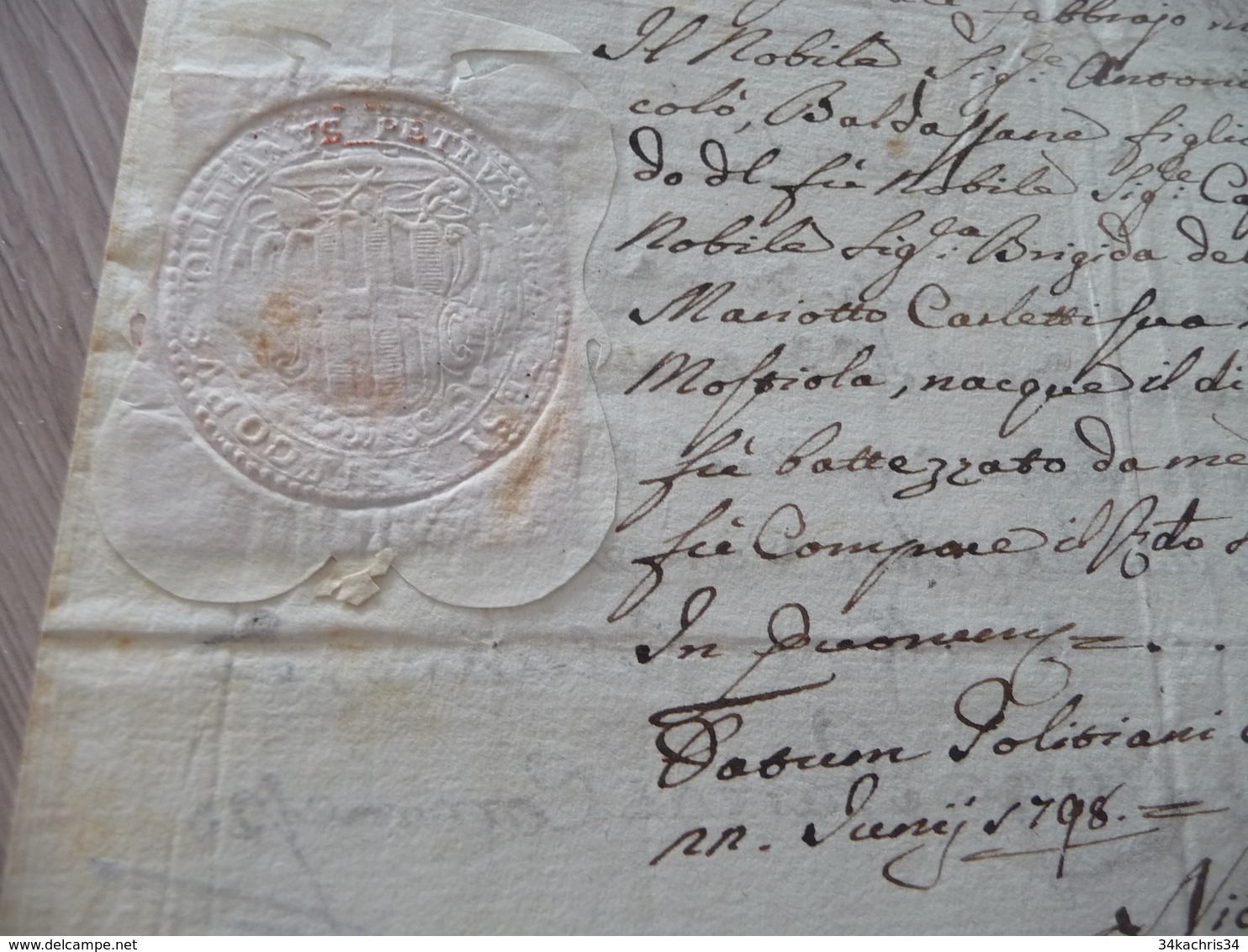 2 pièces Signées autographe Reinhard Charles Ministre en Toscane révolution An V cachets sceaux Certifications  Italie