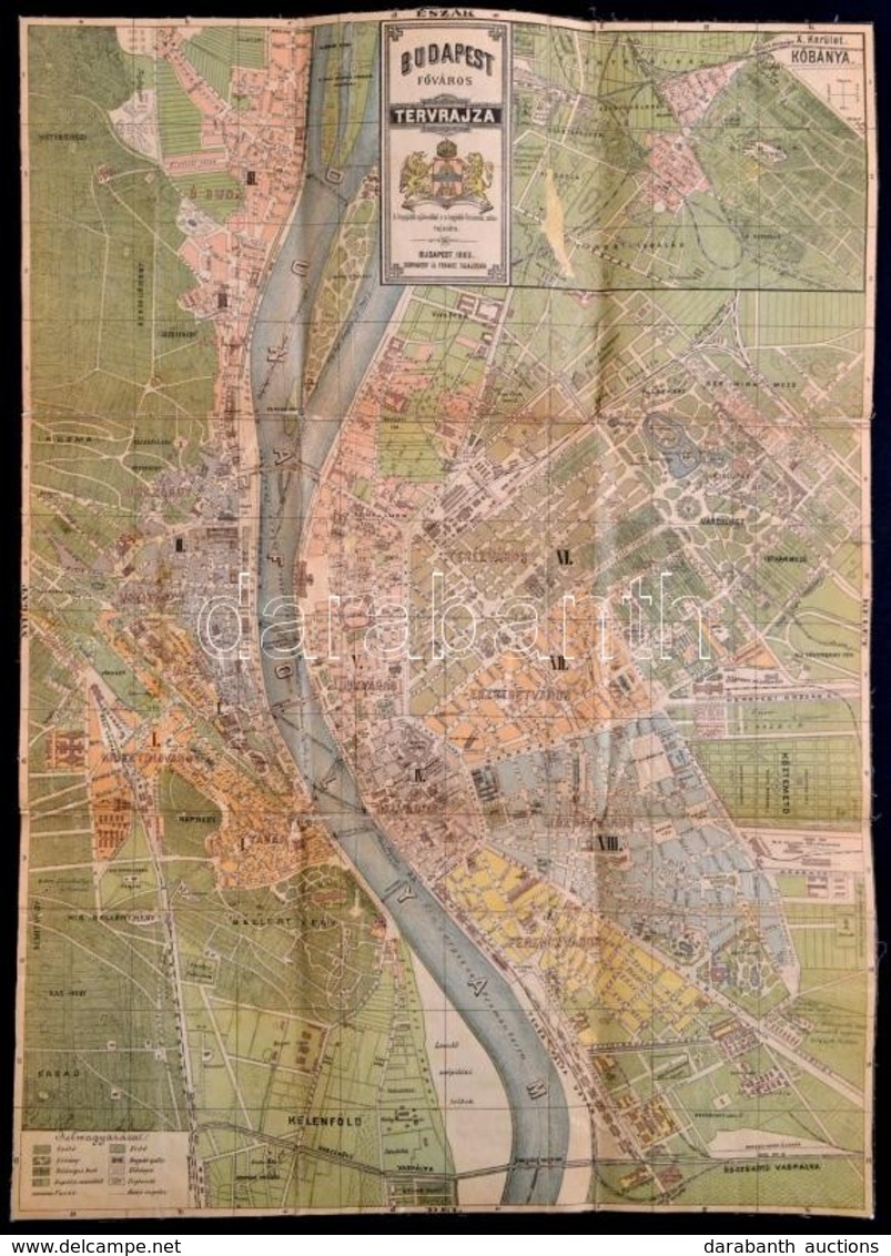 Budapest Főváros Tervrajza. A Leujabb Ujításokkal S A Legjobb Források Után Rajzolva. Dombsovsky és Franke 1885. Litográ - Other & Unclassified