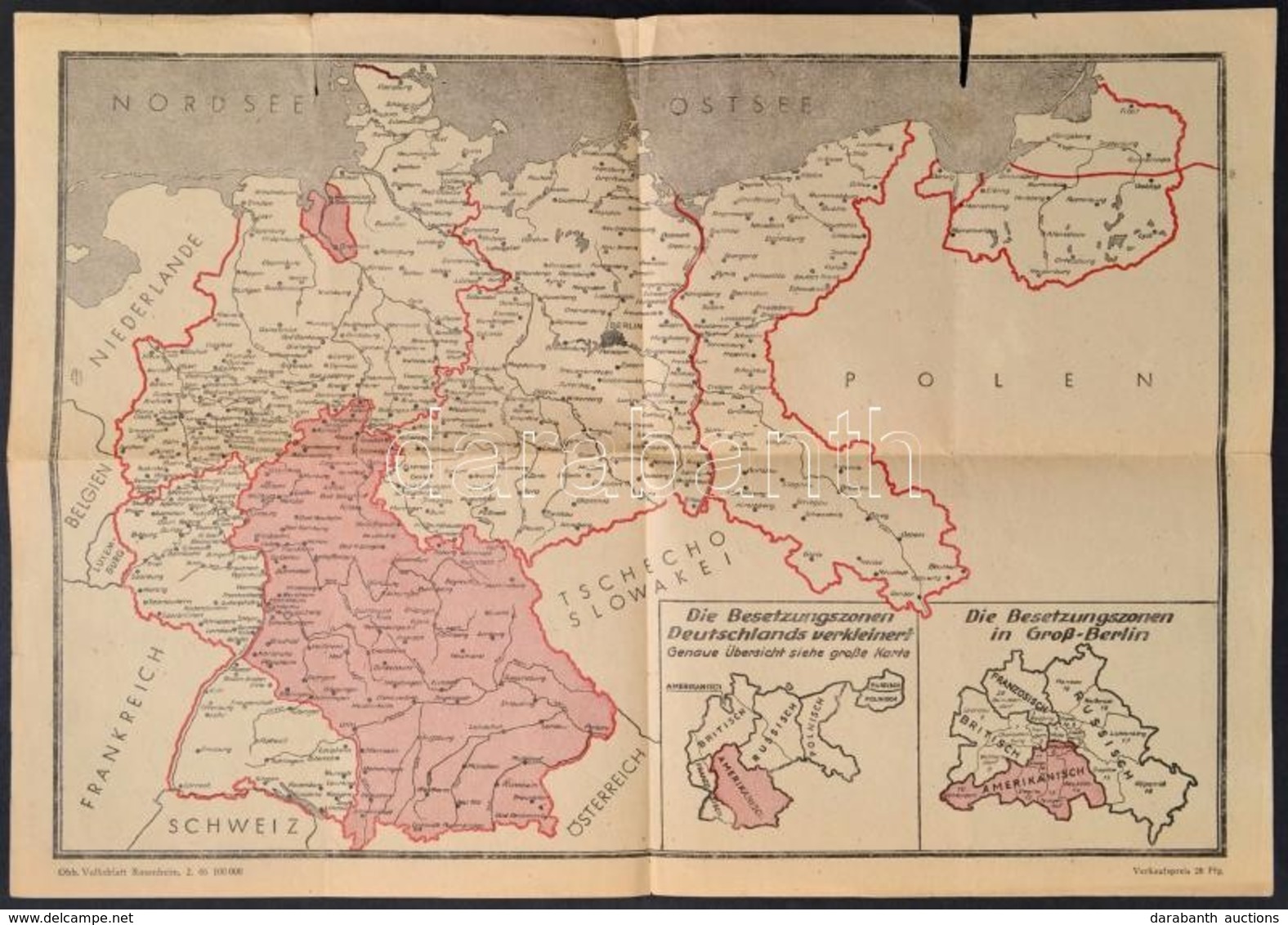 1945 Németország Megszállási Zónái 43x30 Cm - Andere & Zonder Classificatie