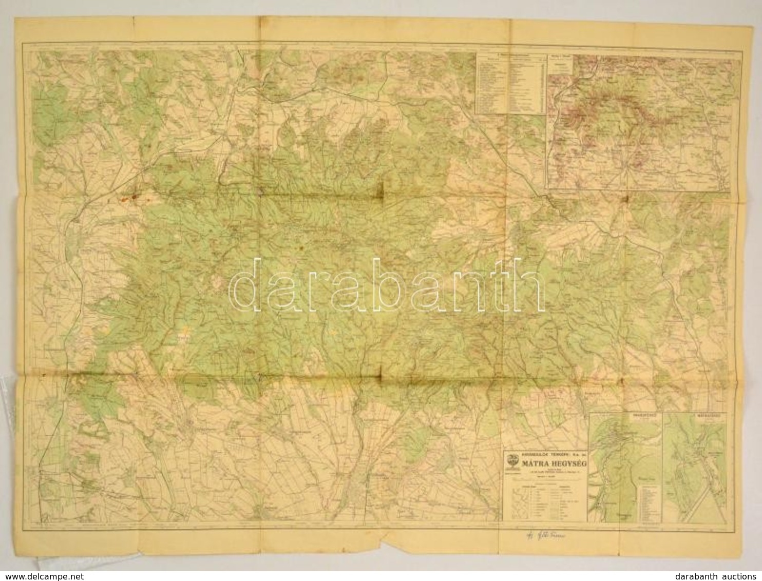 Mátra Hegység, 1:50000, M. Kir. Állami Térképészet, A Hajtások Mentén Szakadásokkal, 65,5×90 Cm - Andere & Zonder Classificatie