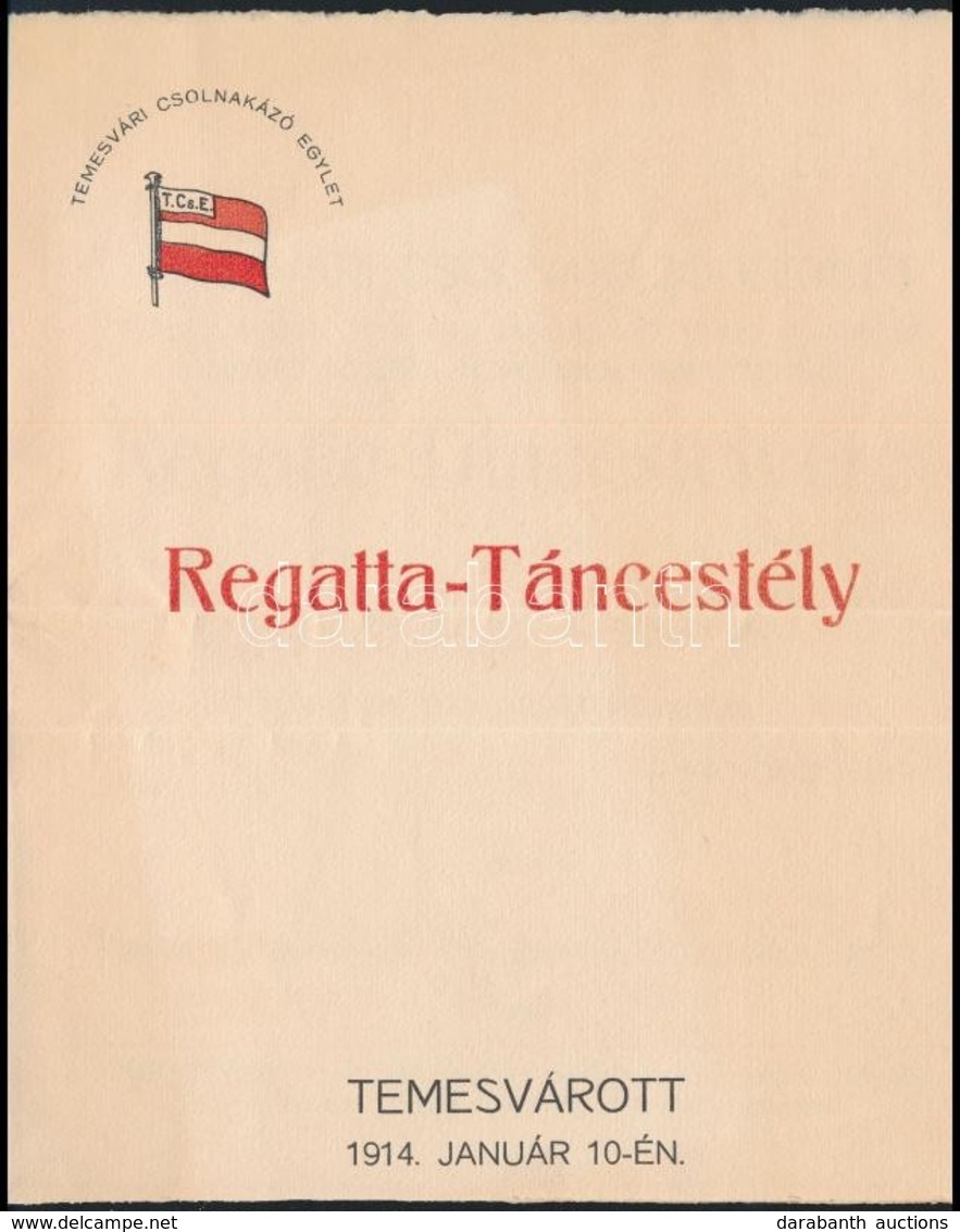 1914 Meghívó A Temesvári Csolnakázó Egylet Regatta-táncestélyére - Unclassified