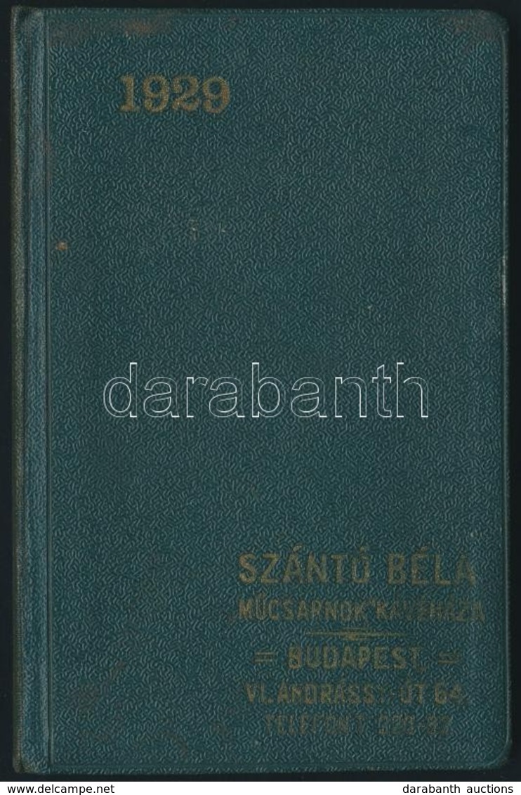 1929 Bp. VI., Műcsarnok Kávéház Kártyanaptára - Zonder Classificatie