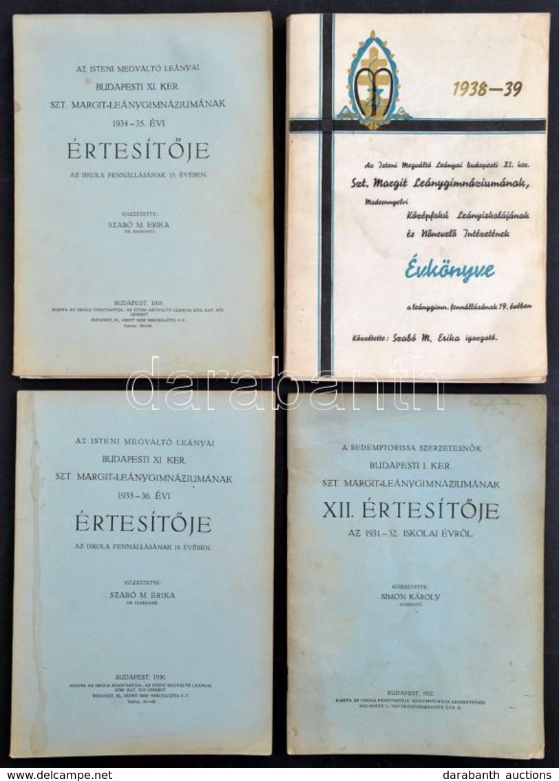 1931-1939 Az Isteni Megváltó Leányai Budapest Szt. Margit Leánygimnáziumának értesítői (1931-1932,1934-1935,1935-1936),  - Zonder Classificatie
