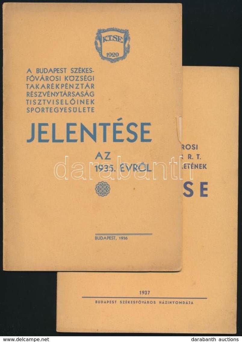 1936-1941 Budapest Székesfővárosi Községi Takarékpénztár Rt. Tisztviselőinek Sportegyesülete Jelentése, 3 Db Füzet - Ohne Zuordnung