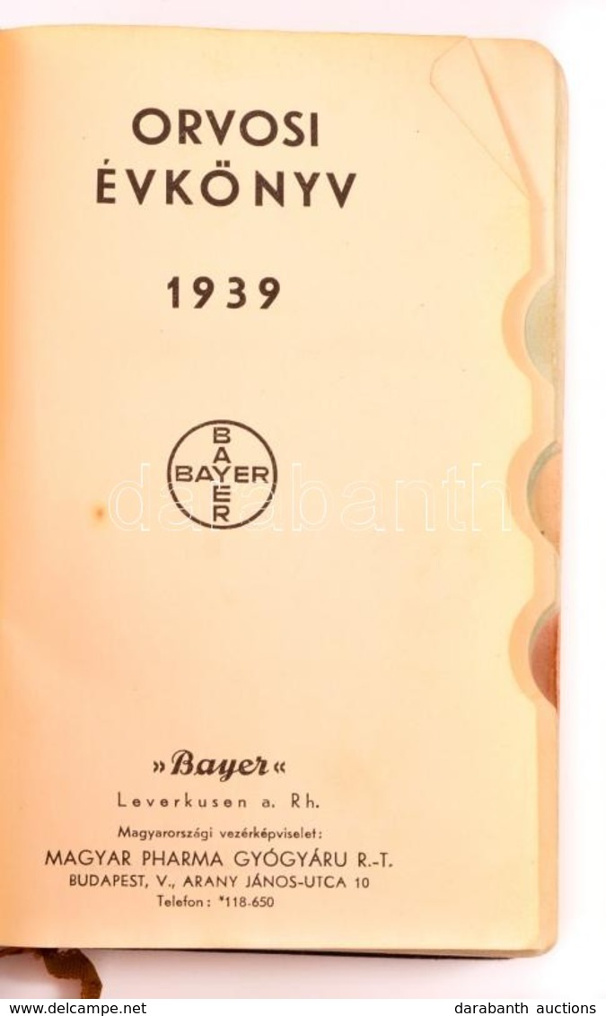 1939 Bayer Orvosi Évkönyv, Naptárral, Mértékegység-táblázatokkal, Stb. - Zonder Classificatie