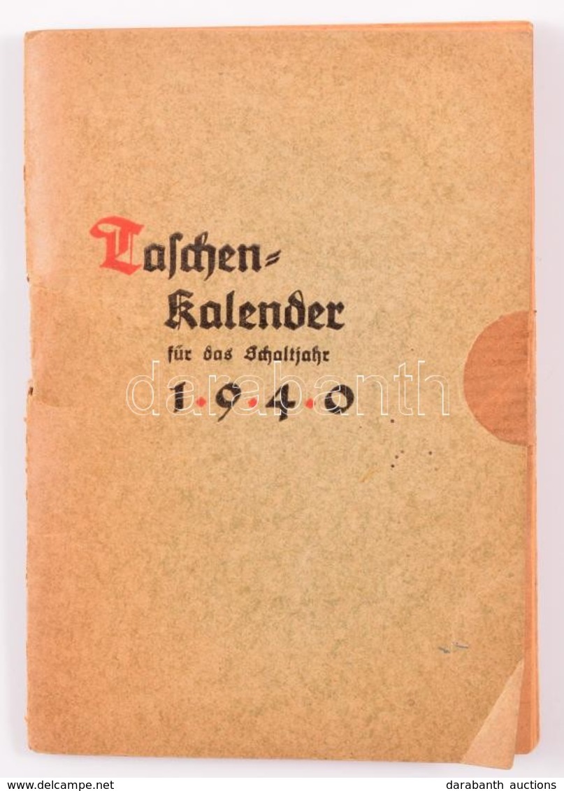 1940 Zsebkalendárium Taschen Kalender. Hitler és A Háború Ellenes Propaganda Rajzokkal / Anti Hitlerist Propaganda Calen - Zonder Classificatie