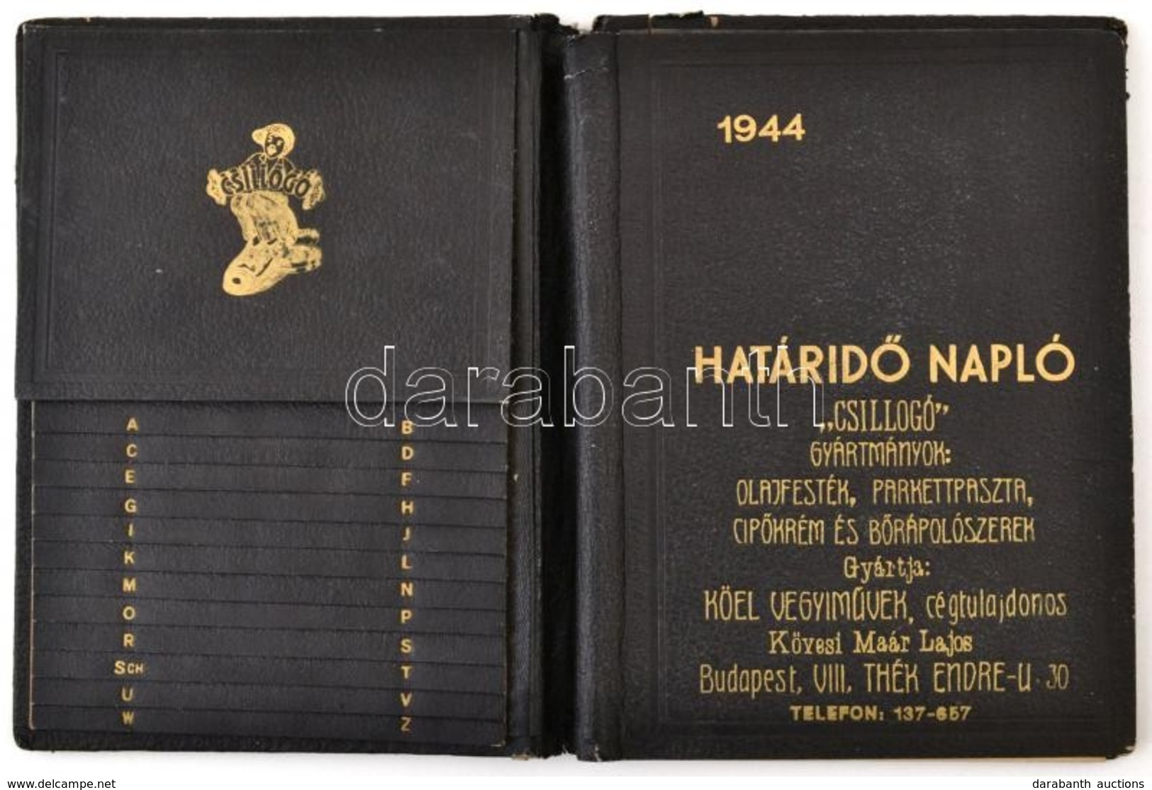 1944 Csillogó Festékek Reklámos Határidőnapló és Regiszteres Telefonkönyv. - Unclassified