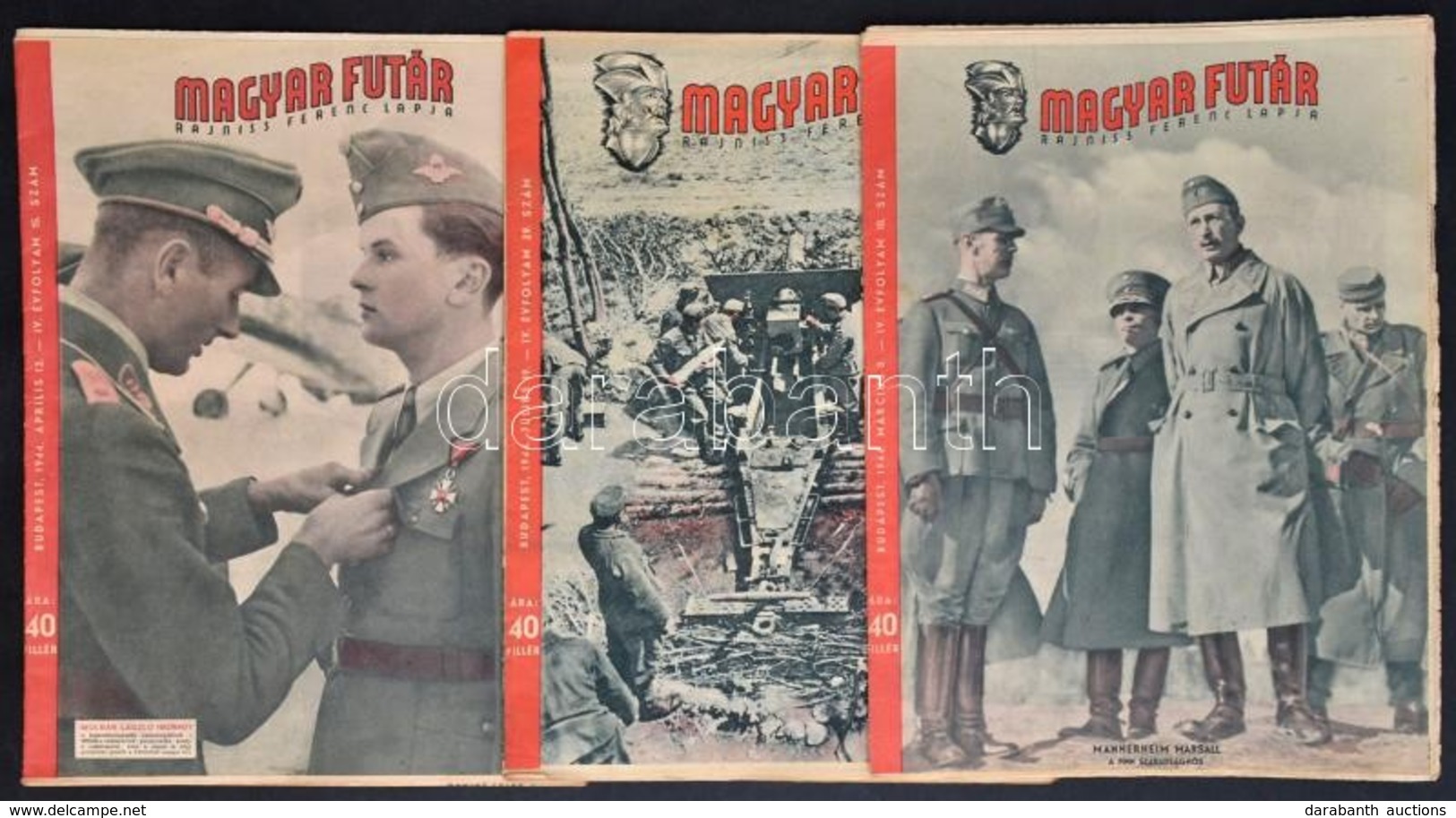 1944 Bp., A Magyar Futár IV. évfolyamának 10., 15. és 29. Száma, Sok Képpel - Zonder Classificatie