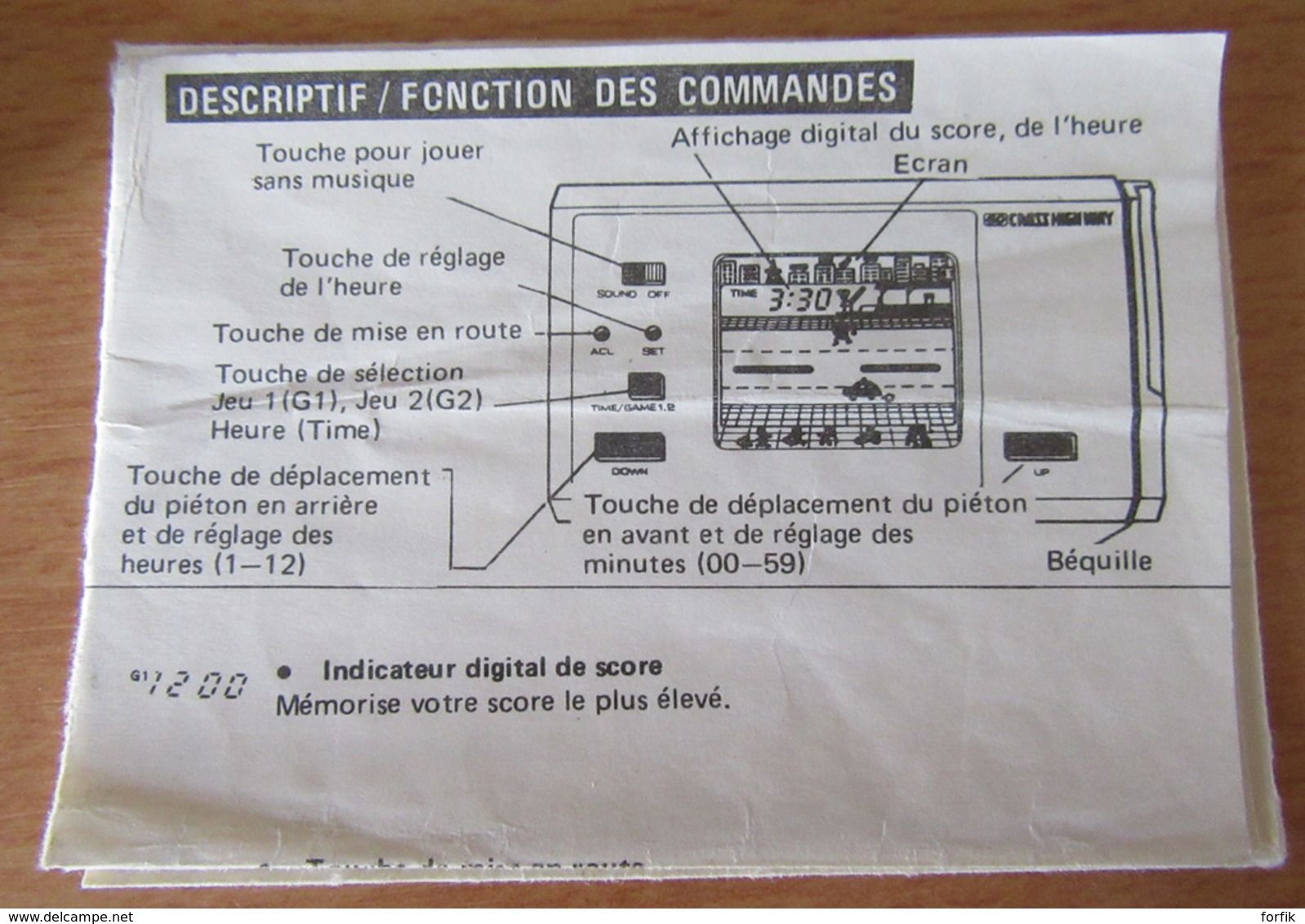 Game & Watch - Jeu-vidéo Cross Highway (Passage De Piétons) Bandai Electronics Avec Pochette Et Notices ! Piles Fournies - Autres & Non Classés