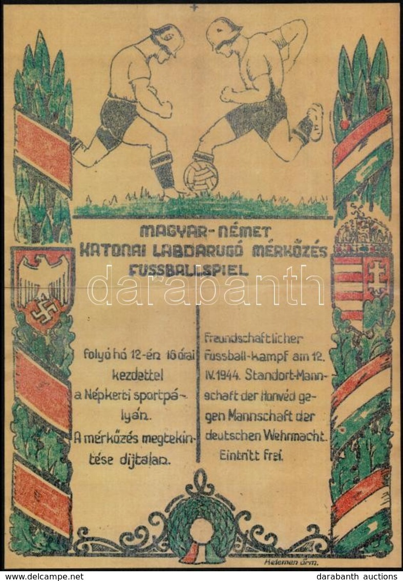 Magyar-német Labdarúgó Mérkőzés (1944) Reprintje, 40x28 Cm - Zonder Classificatie