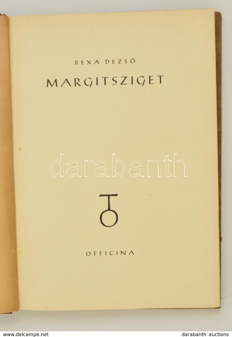 Rexa Dezső: Margitsziget. Bp., 1940, Officina, 110+1 P.+ 4 T. Szövegközti és Egészoldalas Fekete-fehér Fotókkal, és Egés - Zonder Classificatie
