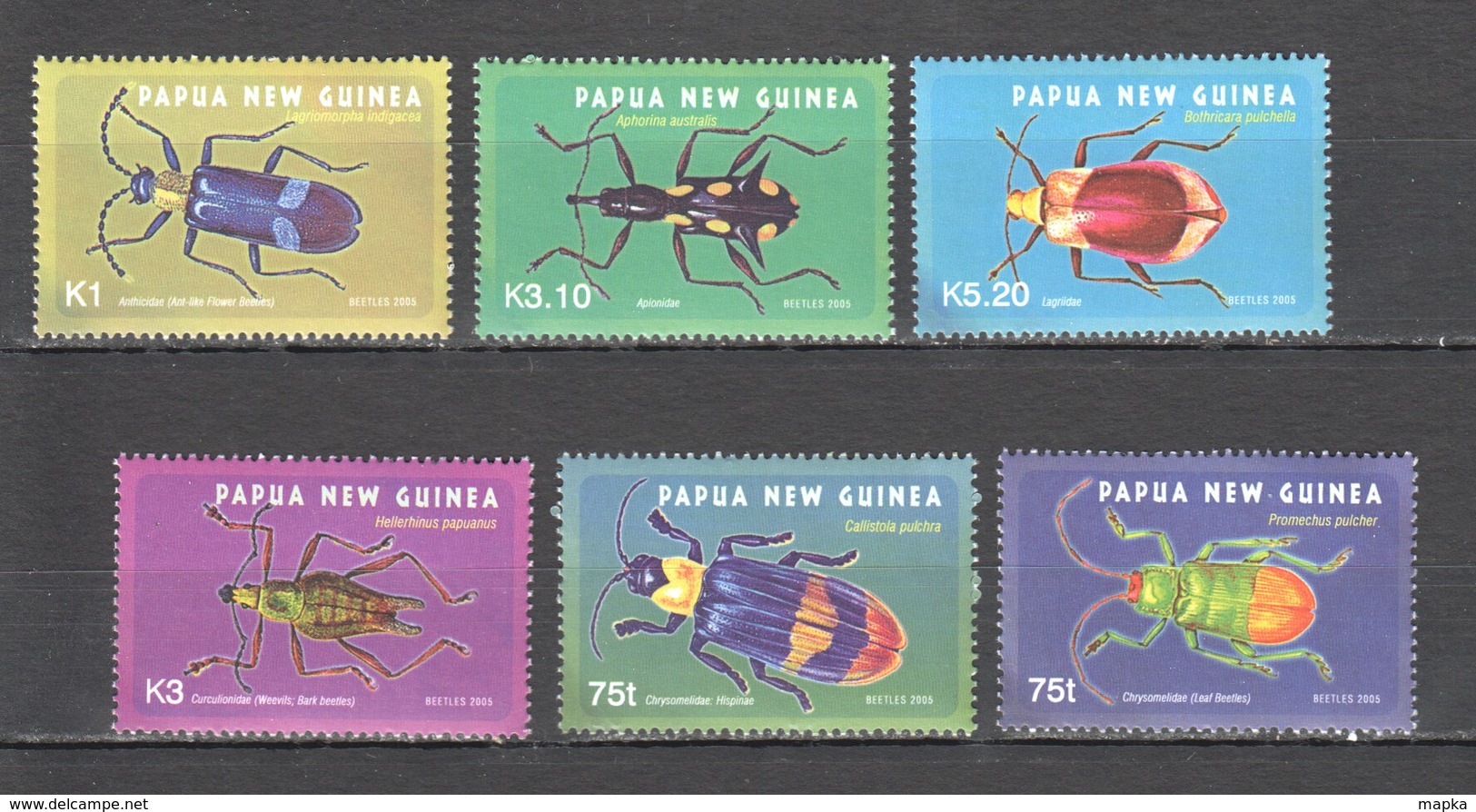 WW791 2005 PAPUA NEW GUINEA INSECTS BEETLES #1040-5 !!! MICHEL 10 EURO !!! 1SET MNH - Andere & Zonder Classificatie