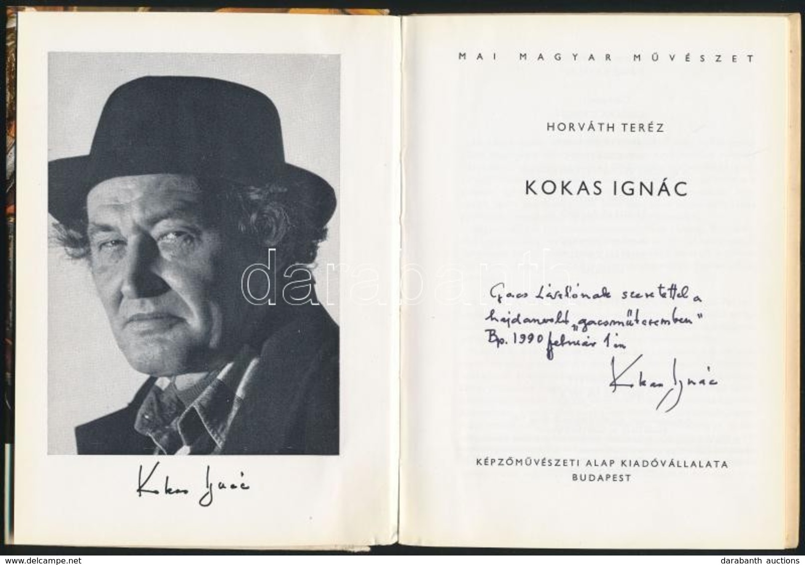 Horváth Teréz: Kokas Ignác. Mai Magyar Művészet. Bp.,1982,Képzőművészeti Alap. Kiadói Kartonált Papírkötés, A Gerinc Alj - Non Classés