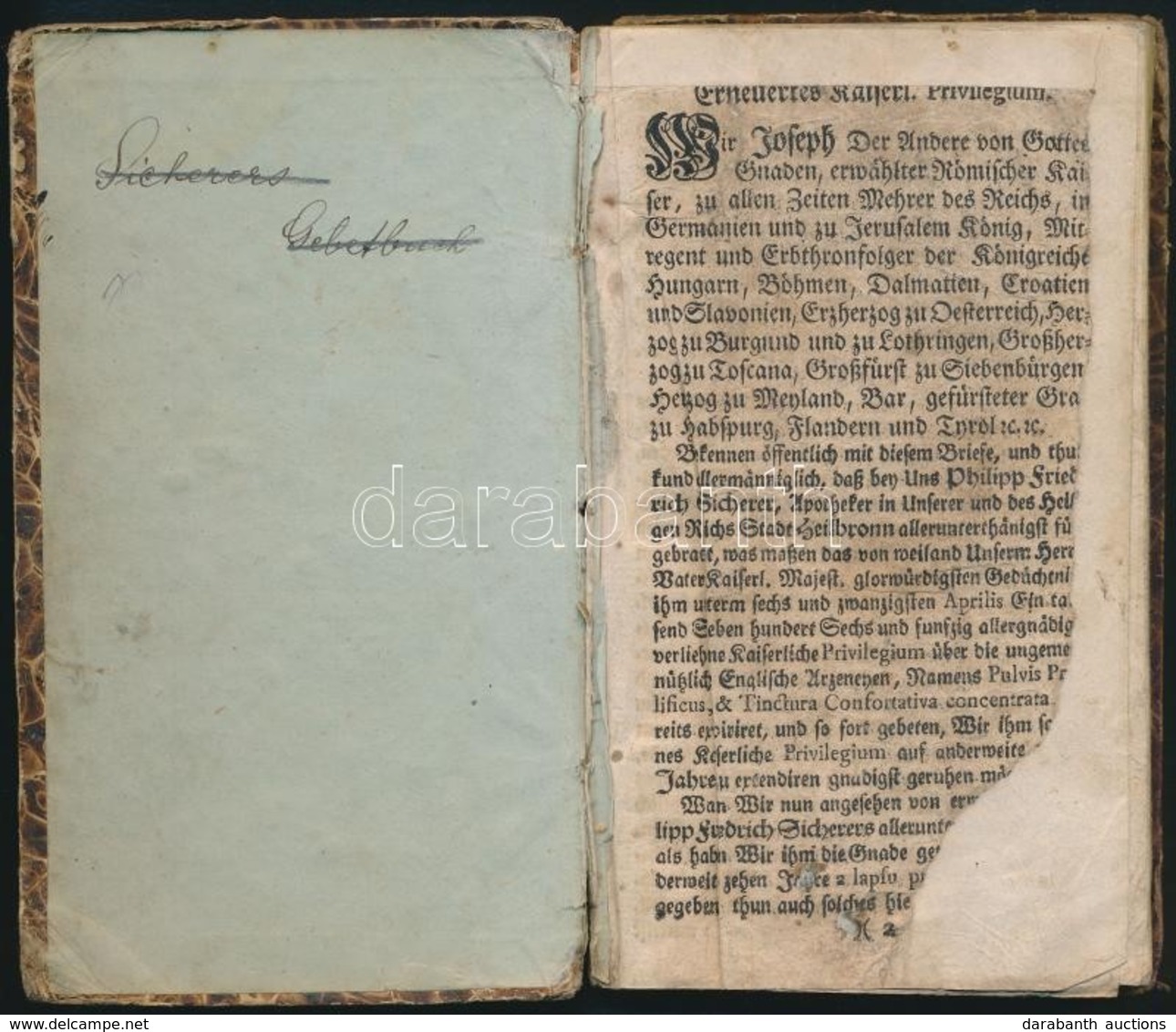 Cca 1766 Philipp Friedrich Sicherer Heilbronni Patikus Brosúrája, Bizonyos Angliai Gyógyszerek Hatásairól. Hn.,én., Kn., - Unclassified
