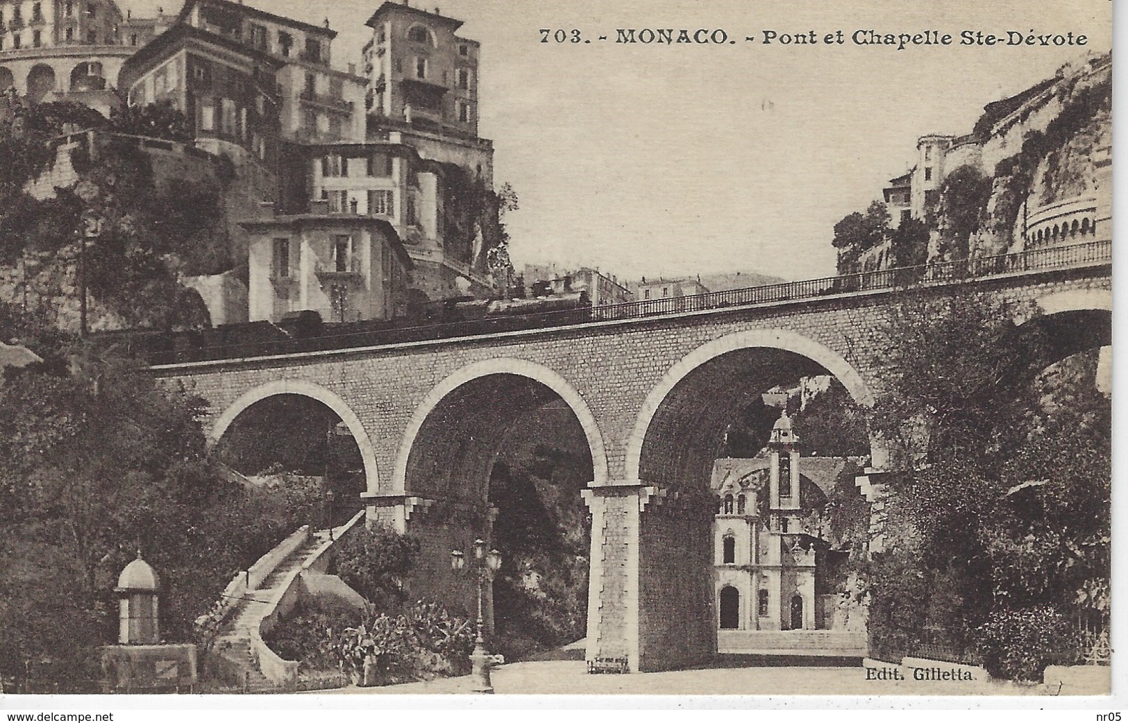 Lot De 4 CPA MONACO - La Ville, Le Rocher - Musee Oceanographique - Pont Et Chapelle Ste Devote - Vue Generale - Colecciones & Lotes