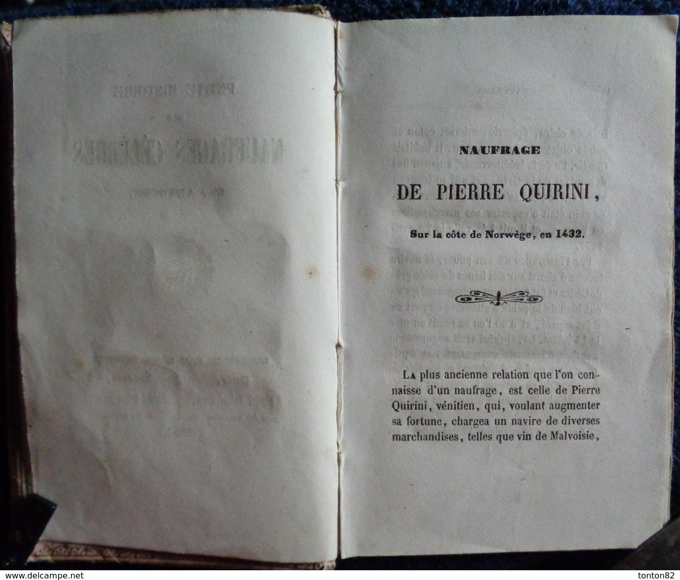 Antoine - Abrégé De L'Histoire Des Naufrages - Librairie Des Bon Livres - ( 1853 ) . - 1801-1900