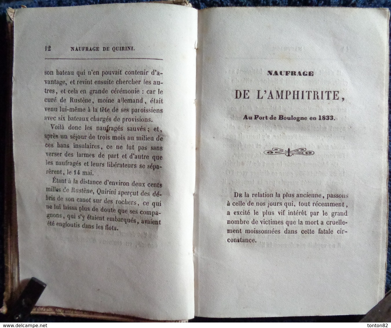 Antoine - Abrégé de l'Histoire des Naufrages - Librairie des Bon Livres - ( 1853 ) .