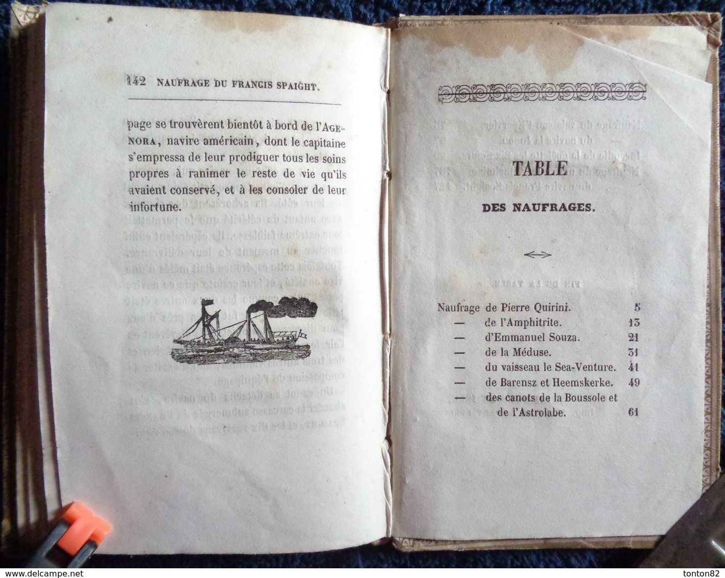 Antoine - Abrégé de l'Histoire des Naufrages - Librairie des Bon Livres - ( 1853 ) .