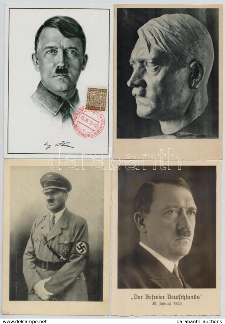 ** * 10 Db RÉGI Náci Propaganda Képeslap Hitlerrel és Bélyegzésekkel / 10 Pre-1945 Nazi NSDAP Propaganda Postcards With  - Zonder Classificatie