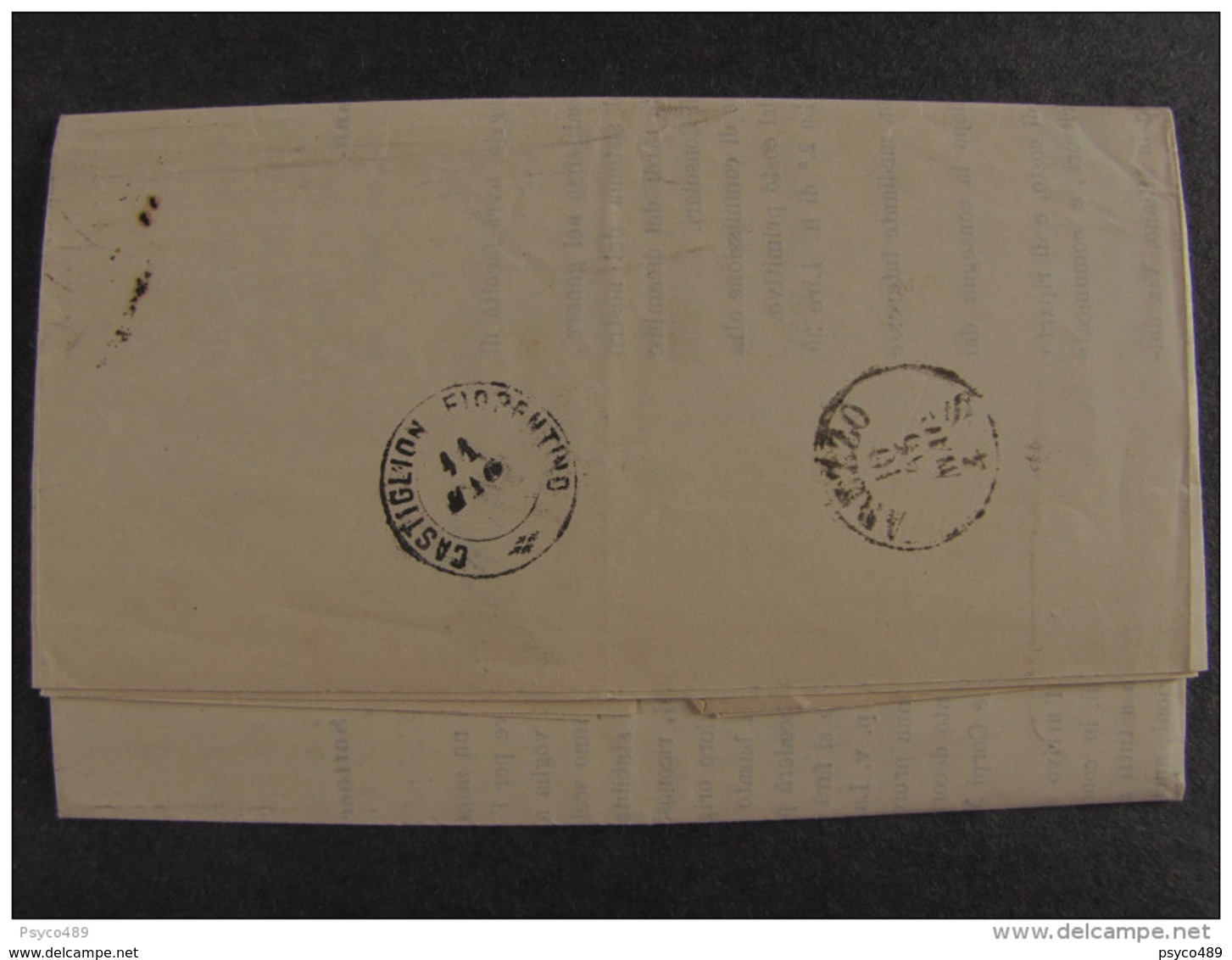4363 ITALIA Regno-1865- "L 15 Londra" C. 2  MILANO>CASTIGLION FIORENTINO (descrizione) - Storia Postale