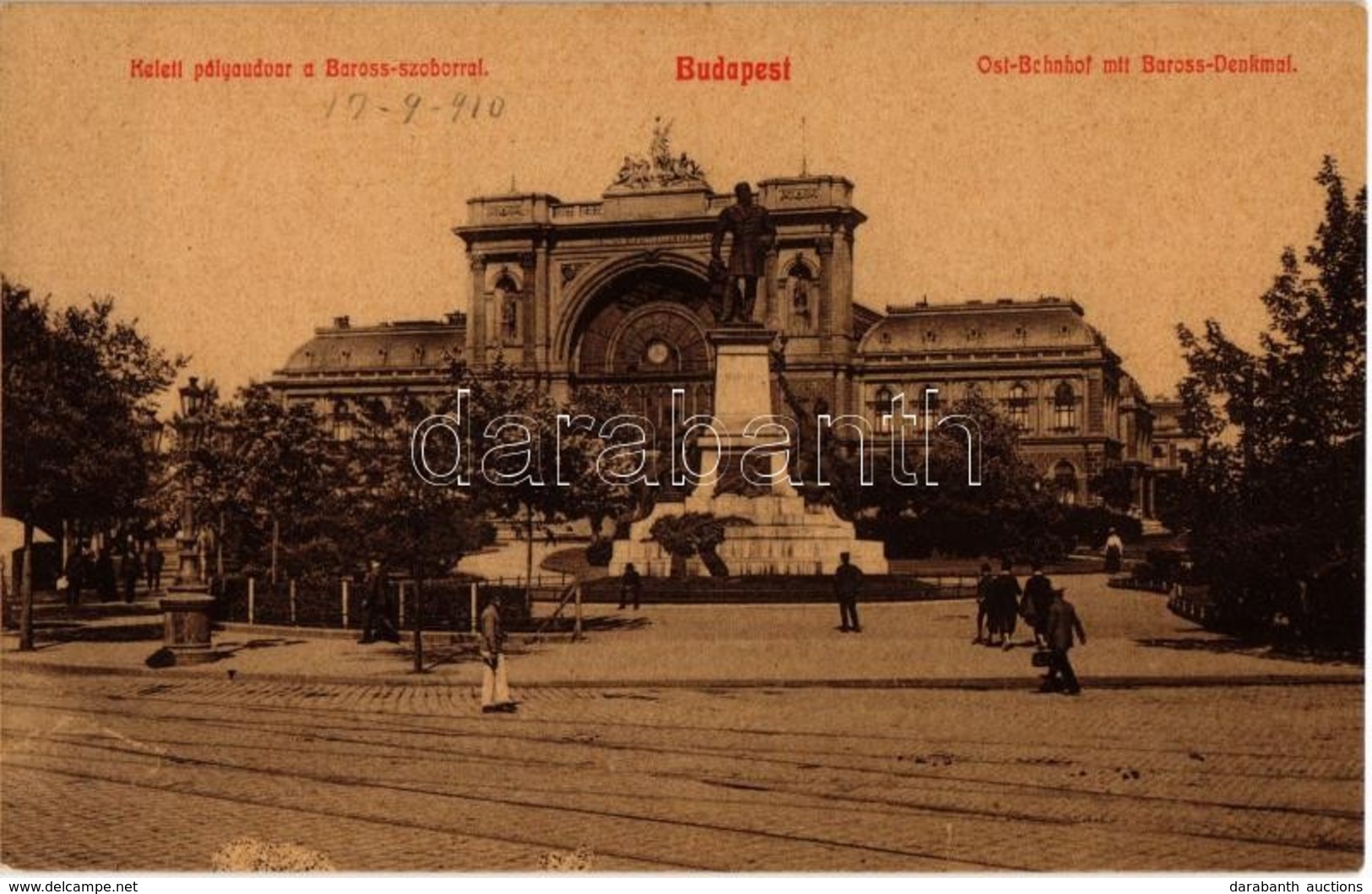 * T2 1910 Budapest VII. Keleti Pályaudvar, Vasútállomás, Baross Szobor. 14. - Zonder Classificatie