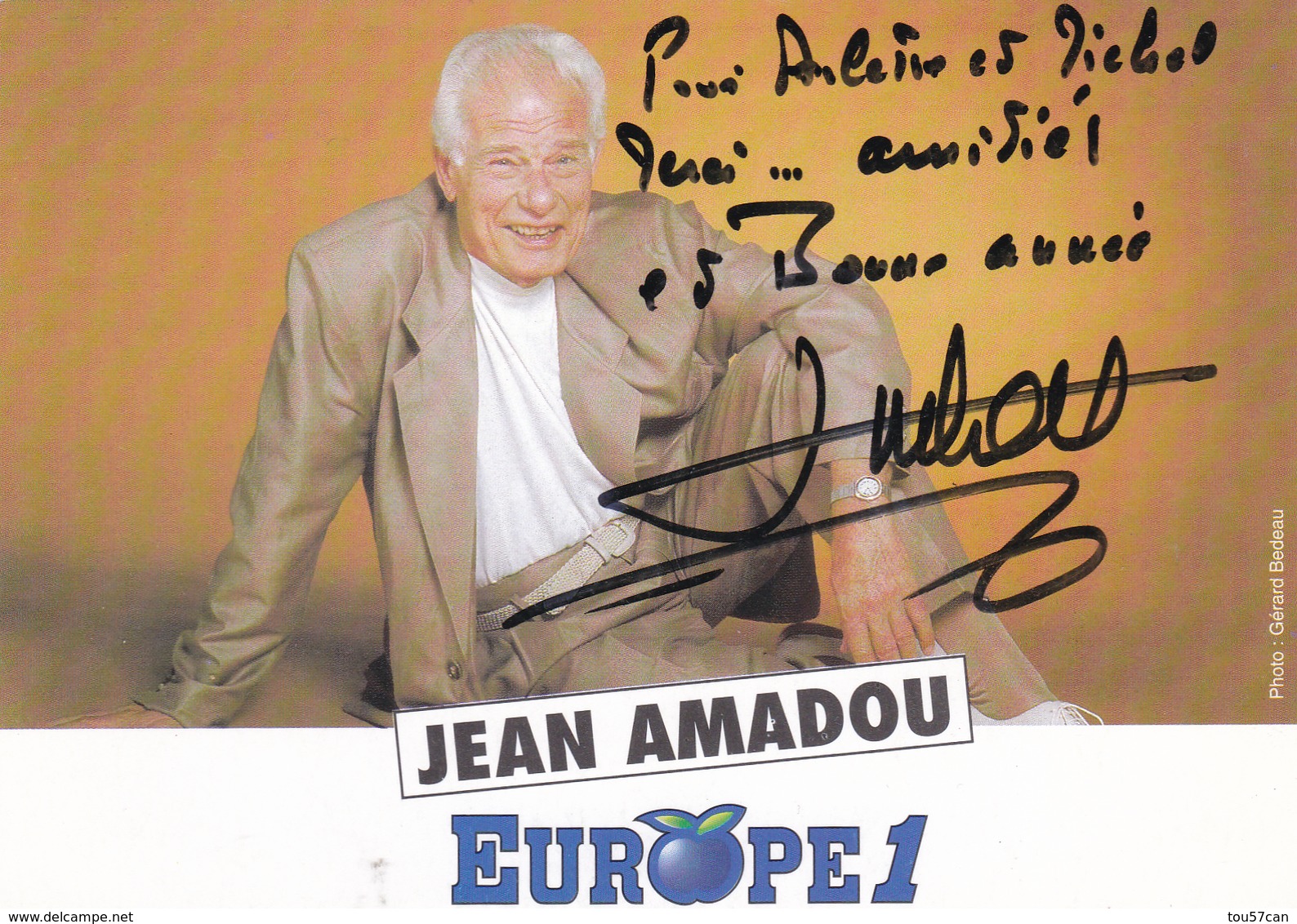 JEAN AMADOU - 1929-2011  - CARTE PHOTO - DEDICACEE.. - Artistes