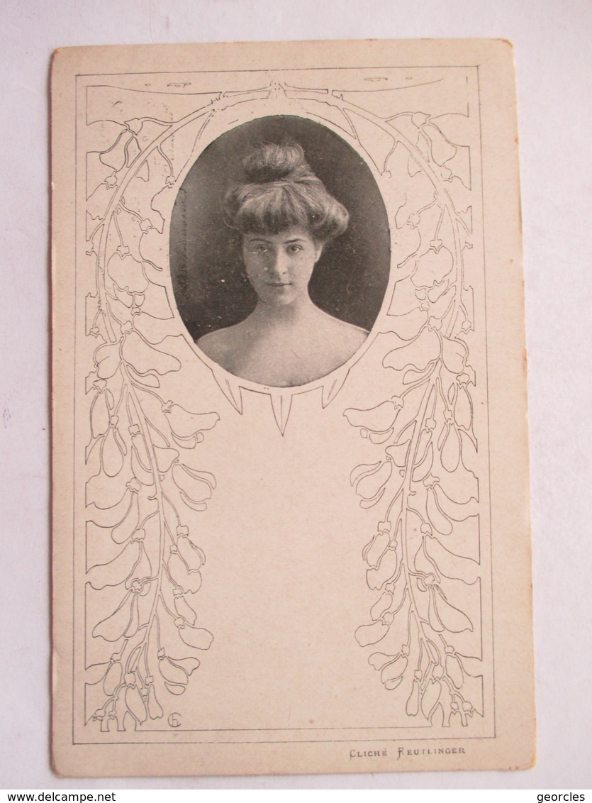 JEUNE FEMME    -     DANS CARTOUCHE ART NOUVEAU   - SIGNE CH  -      PHOTO REUTLINGER      TTB - Autres & Non Classés