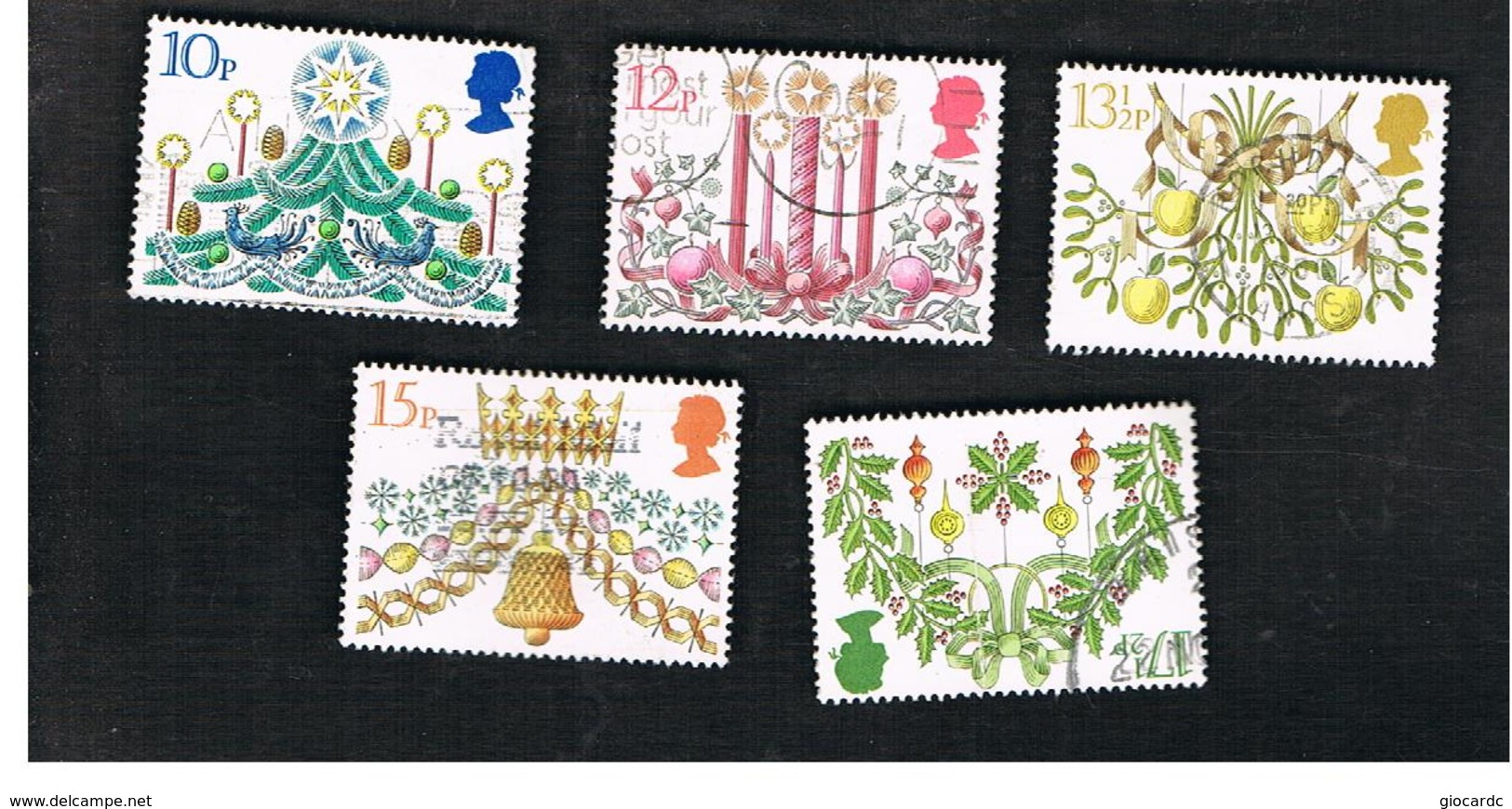 GRAN BRETAGNA (UNITED KINGDOM) -  SG 1138.1142 -  1980 CHRISTMAS (COMPLET SET OF 5)     - USED - Usati