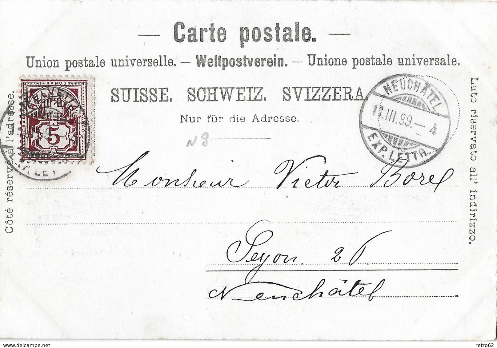 NEUCHATEL → Souvenir Du Cinqantenaire De L'indépendance De Neuchatel 1899 - Neuchâtel