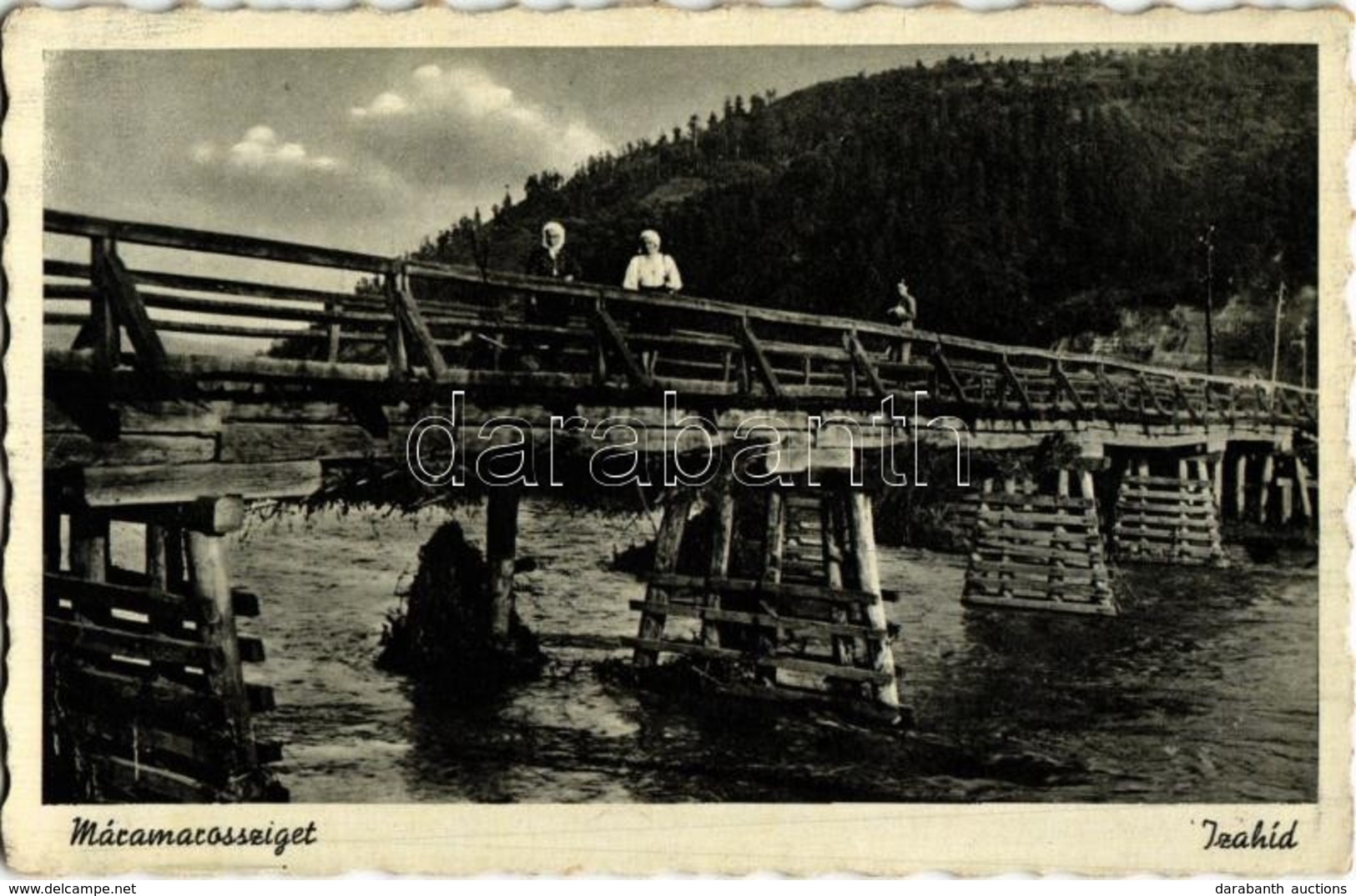 ** T1/T2 Máramarossziget, Sighetu Marmatiei; Izahíd / Wooden Bridge Over Iza River - Zonder Classificatie