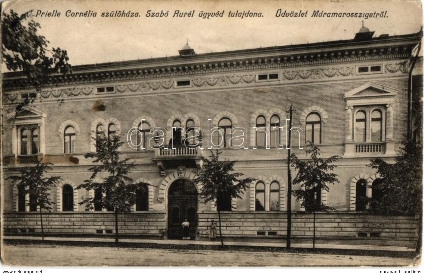 T2/T3 1914 Máramarossziget, Sighetu Marmatiei; Prielle Cornélia Szülőháza, Szabó Aurél ügyvéd Tulajdona / Villa Of A Law - Zonder Classificatie