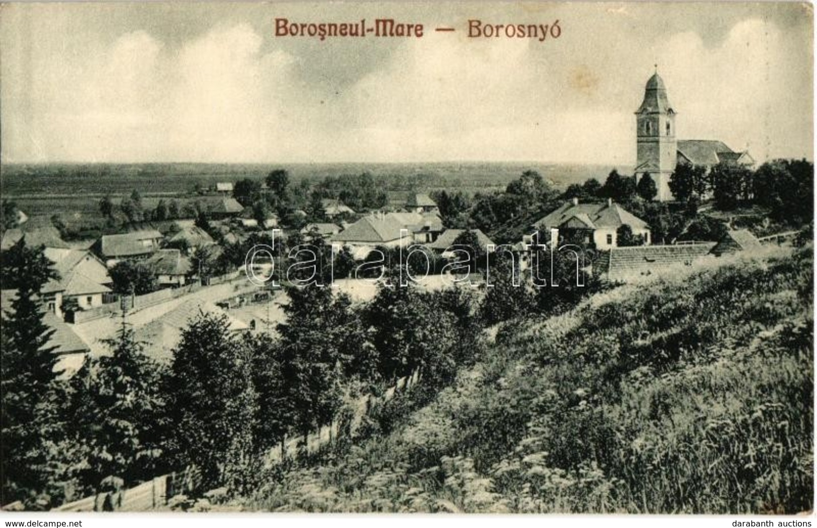 * T2 1940 Nagyborosnyó, Borosnyó, Borosneu Mare; Látkép és Templom / General View With Church - Zonder Classificatie