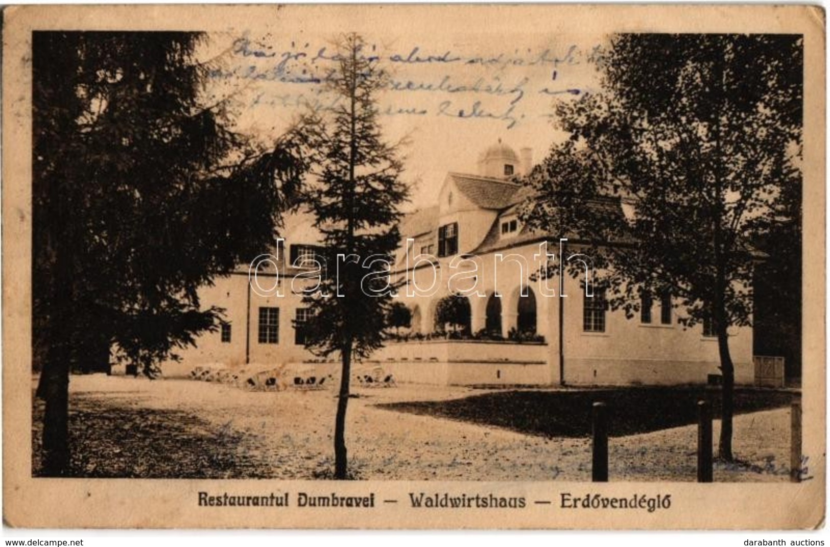 T2/T3 Nagyszeben, Hermannstadt, Sibiu; Restaurantul Dumbravei / Waldwirtshaus / Erdővendéglő, étterem. Krafft & Drotleff - Zonder Classificatie