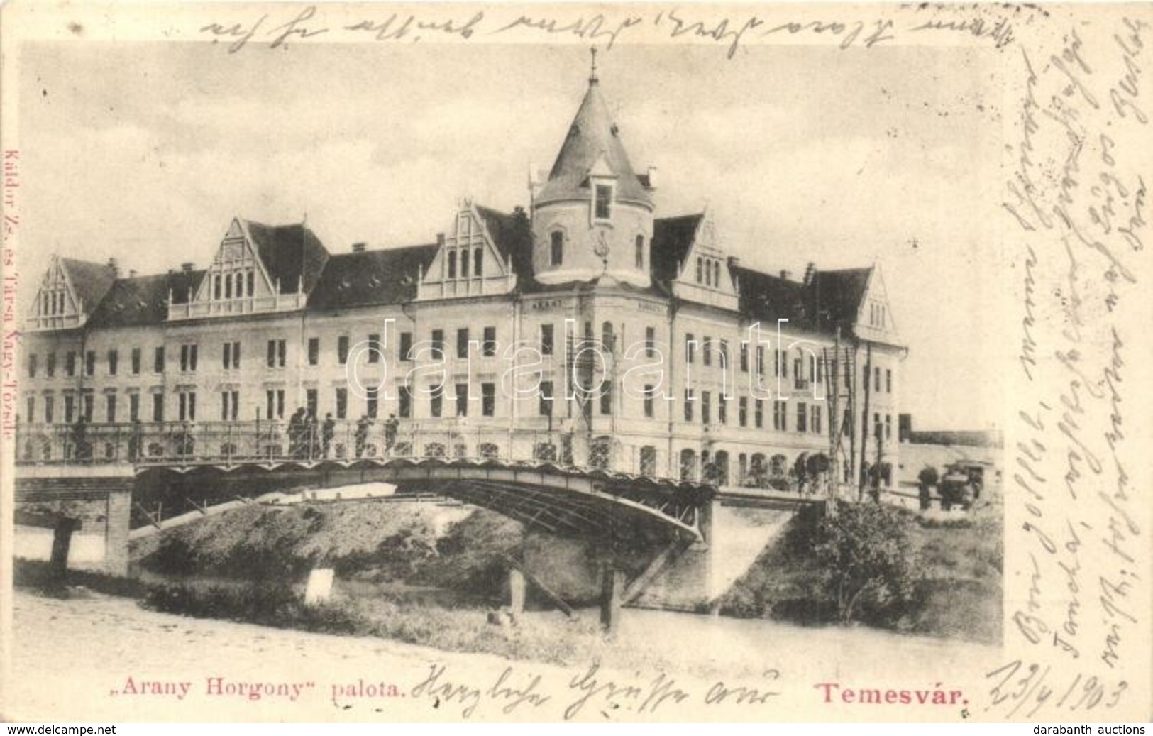 T2 1903 Temesvár, Timisoara; Arany Horgony Palota. Káldor Zs. és Társa Kiadása / Palace And Cafe - Zonder Classificatie