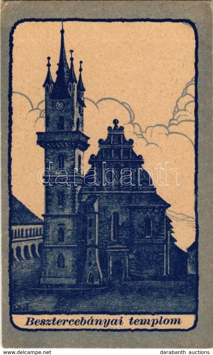 ** T1/T2 Besztercebánya, Banská Bystrica; Templom. Magyar Jövő Kiadása / Church, Irredenta Art Postcard - Non Classés