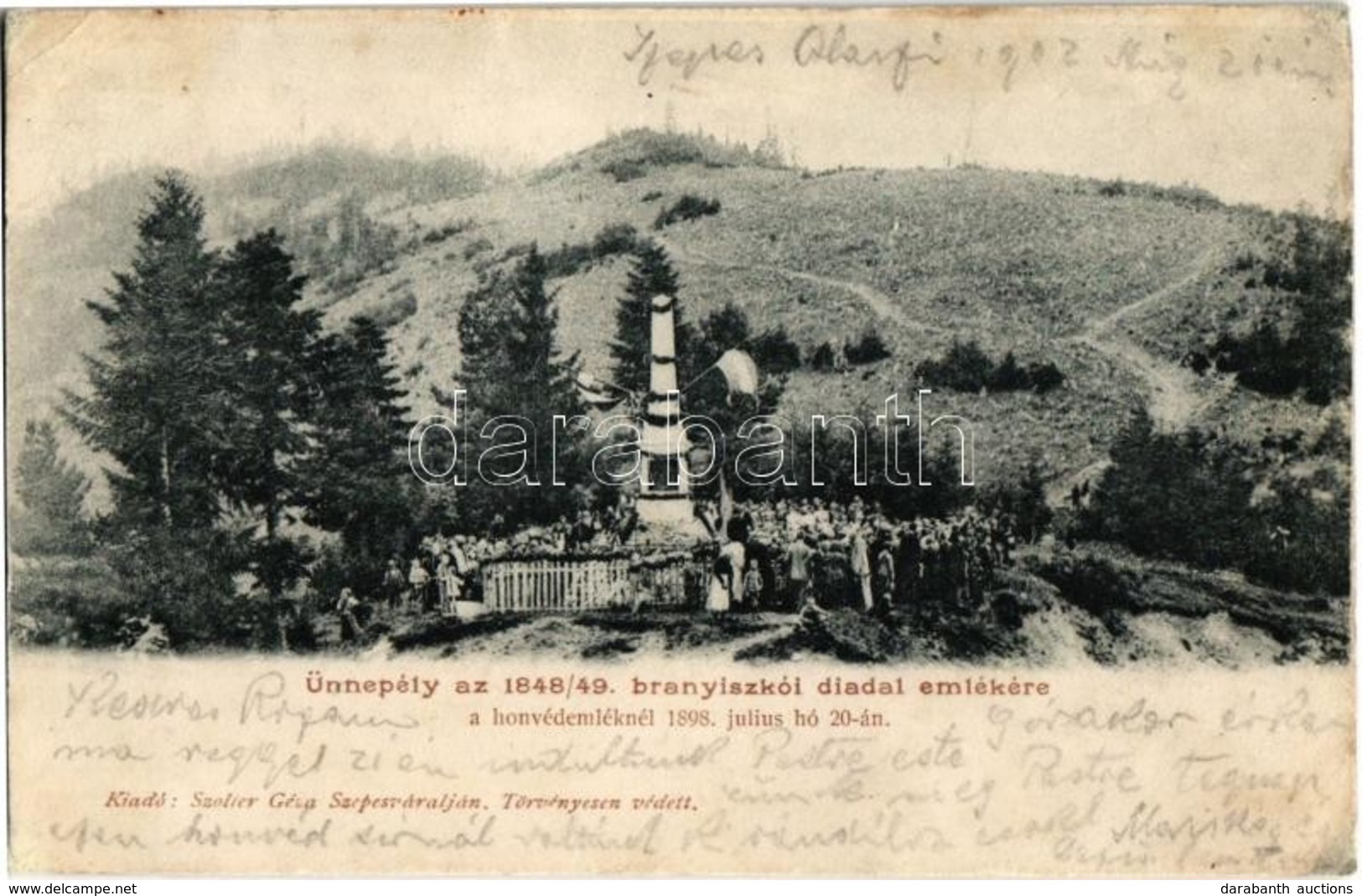 * T3 1902 Branyiszkó, Pod Braniskom (Siroka, Siroké); Branyiszkói 1848-49-es Magyar Forradalom és Szabadságharc Emlékére - Unclassified