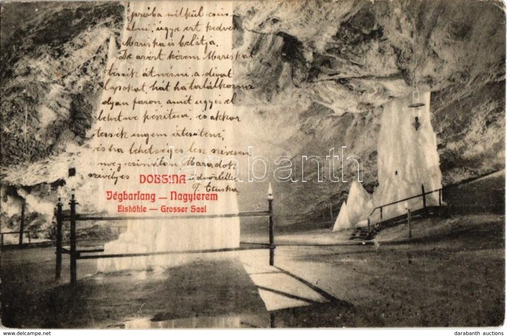 T2 Dobsina, Jégbarlang Belső, Nagyterem. Feitzinger Ede 100. / Cave Interior - Unclassified