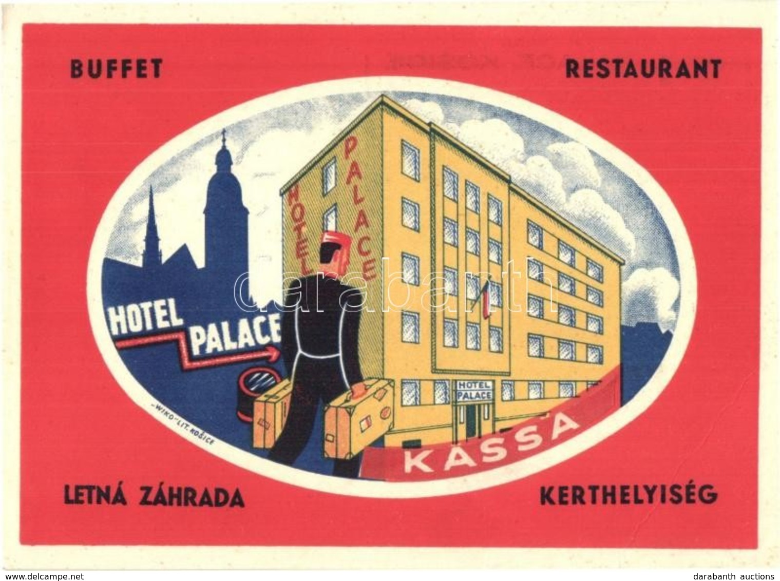 ** T3 Kassa, Kosice; Hotel Palace Reklámlap / Hotel Advertisement Card S: Wiko (EB) - Non Classés