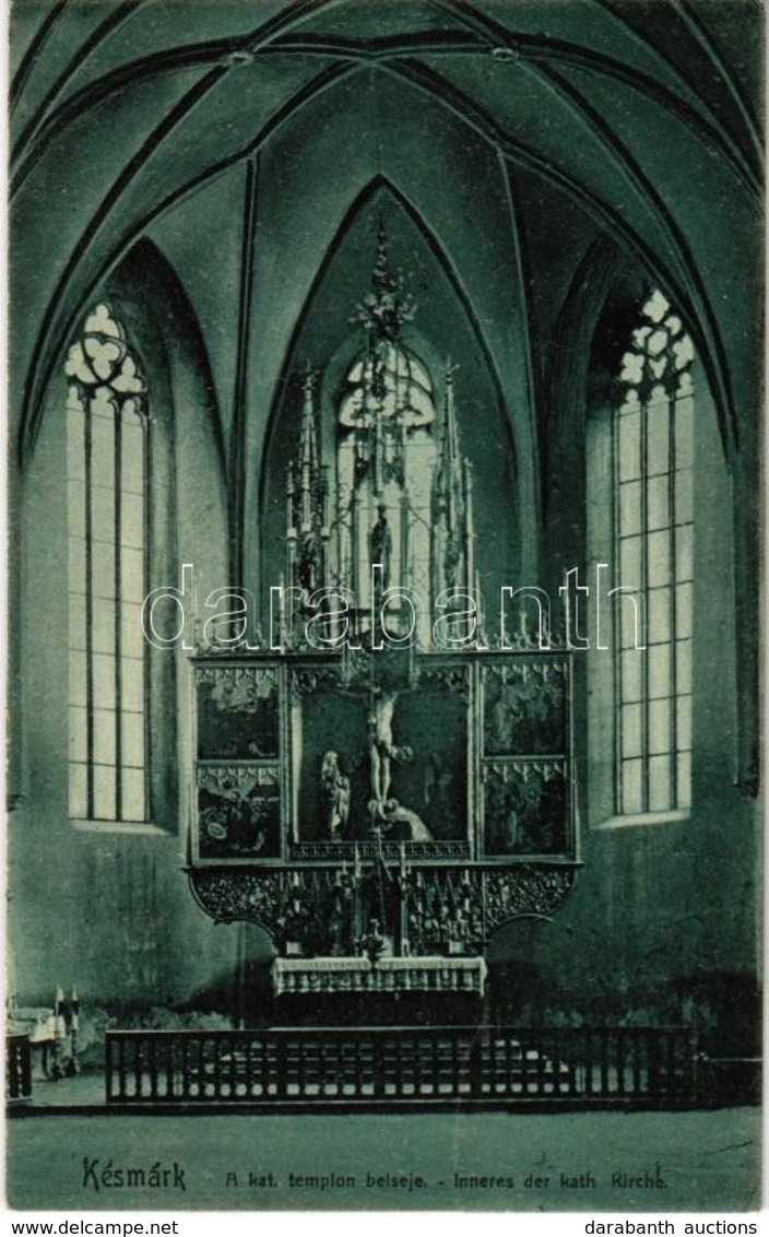 ** T2 Késmárk, Kezmarok; Római Katolikus Templom, Belső. Kiadja Wiesner J. F. / Catholic Church, Interior - Unclassified