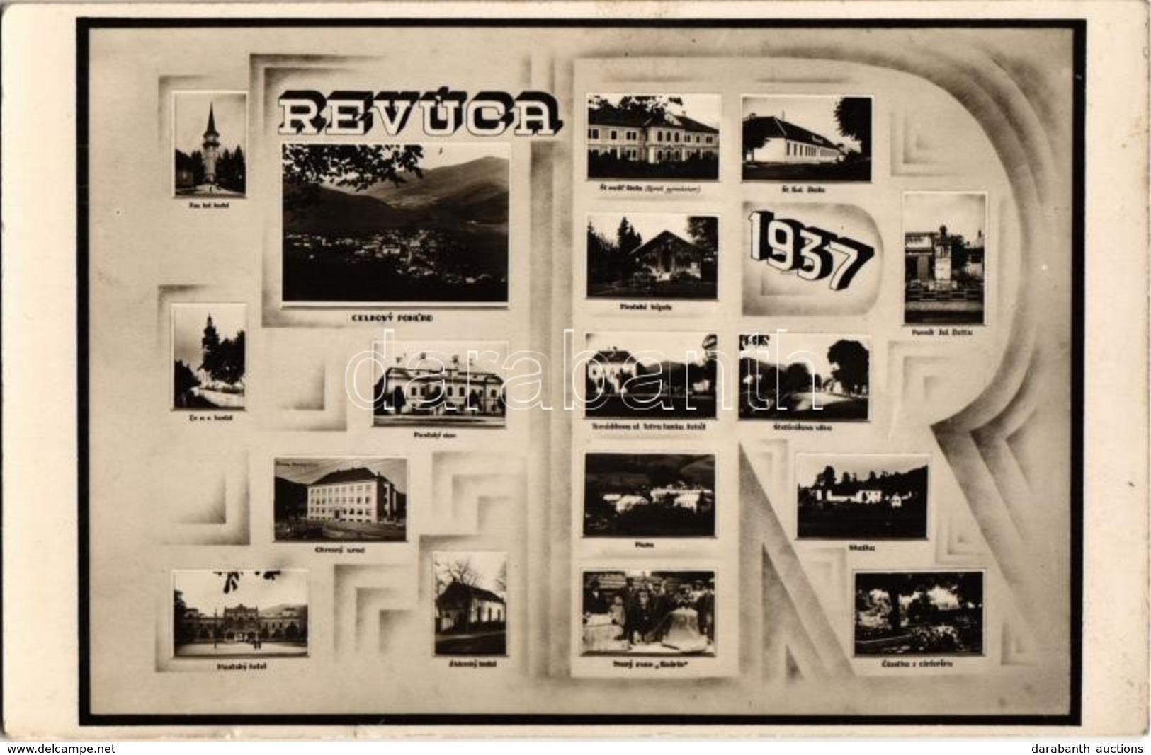 ** T2 1937 Nagyrőce, Gross-Rauschenbach, Velká Revúca; Mozaik Lap / Mosaic Postcard - Zonder Classificatie