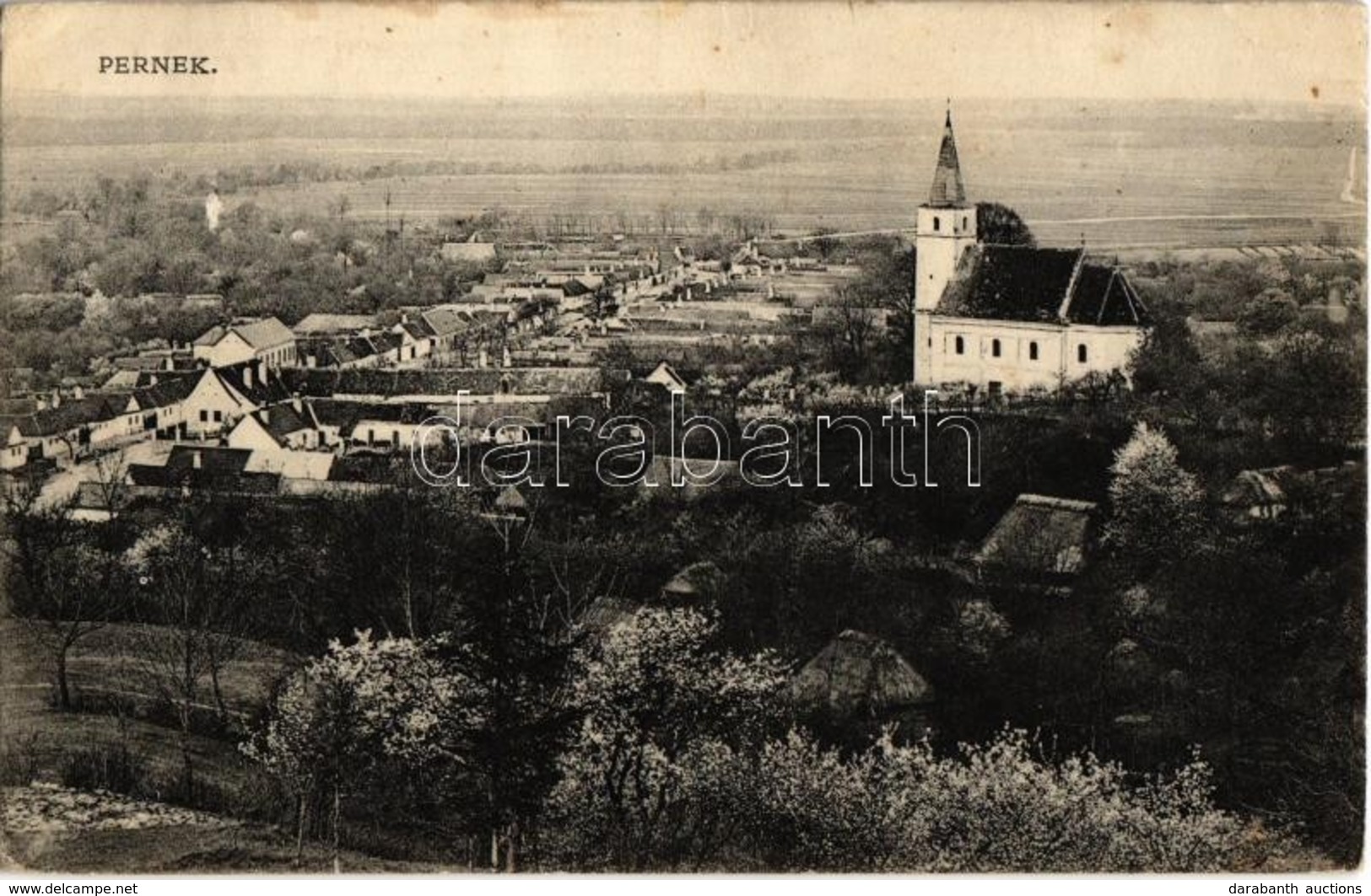 * T2/T3 Pernek, Bäreneck; Látkép és Templom / General View With Church  (EK) - Non Classés