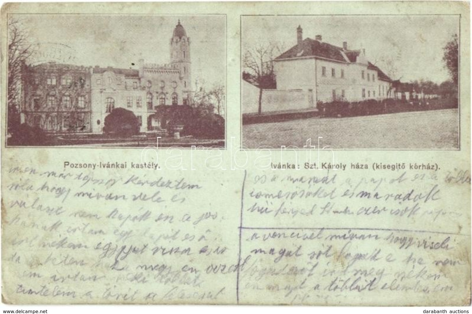 T2/T3 1915 Pozsonyivánka, Iványi, Ivanka Pri Dunaji; Hercegi Kastély, Szent Károly Háza (kisegítő Kórház). Angermayer Ká - Zonder Classificatie