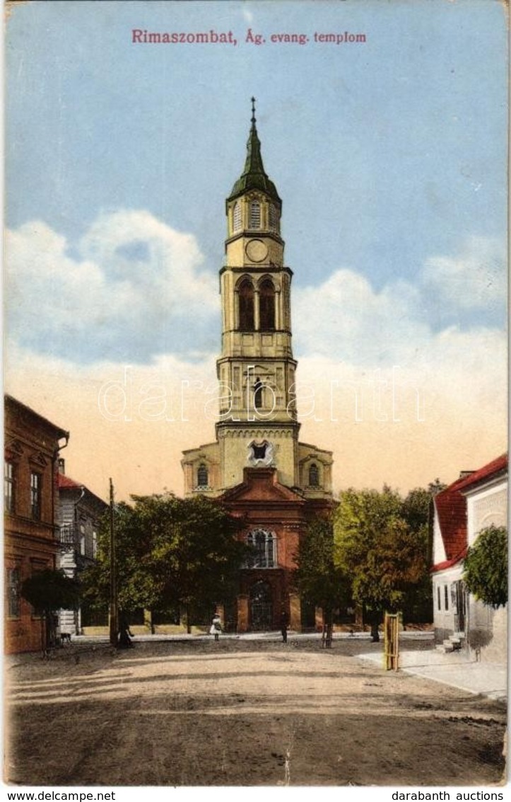 T2/T3 1915 Rimaszombat, Rimavská Sobota; Evangélikus Templom. Kiadja Lévai Izsó / Lutheran Church (EK) - Zonder Classificatie