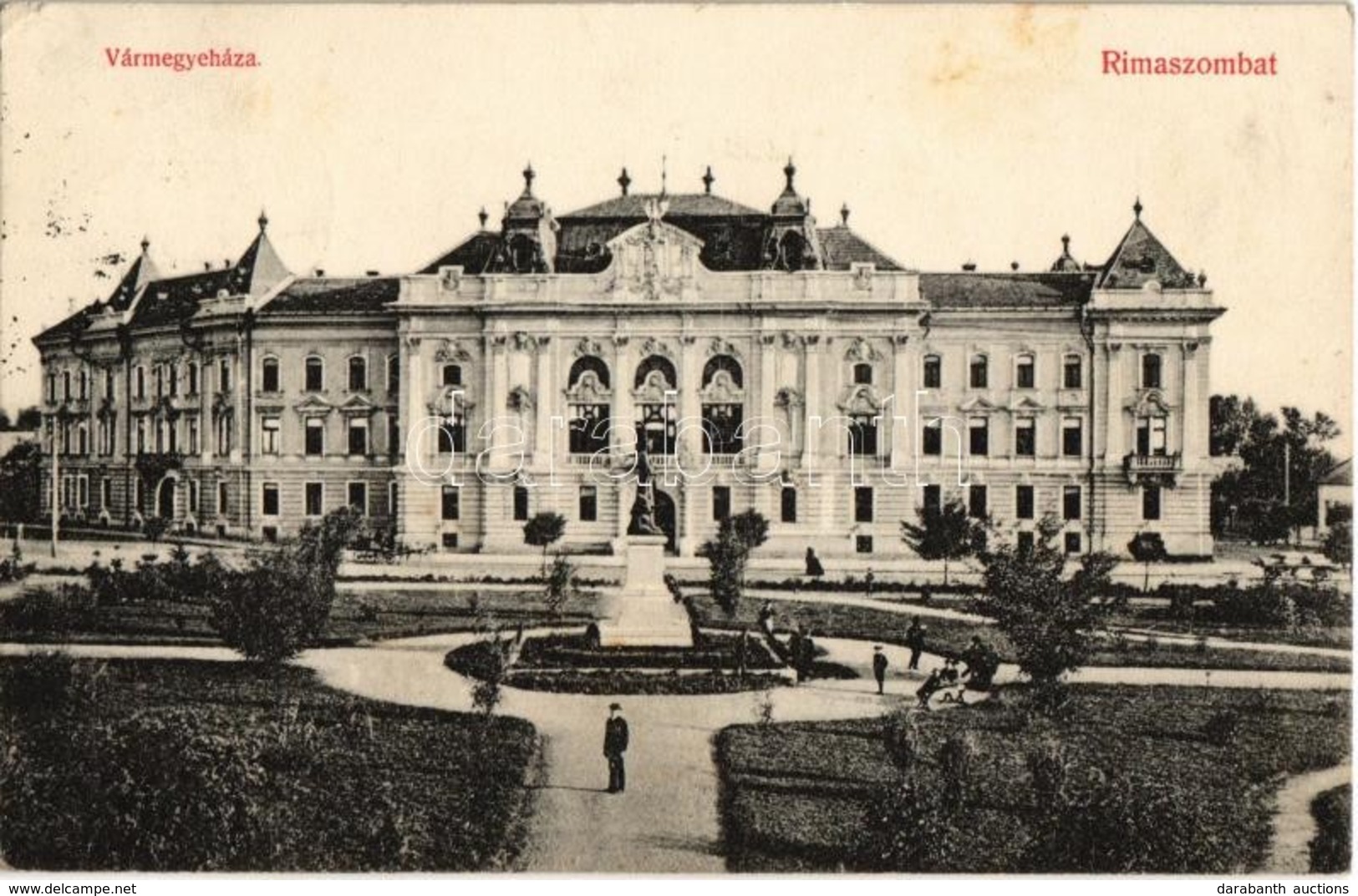 T2/T3 1908 Rimaszombat, Rimavská Sobota; Vármegyeháza. Kiadja Ifj. Rábely Miklós / County Hall (EK) - Zonder Classificatie