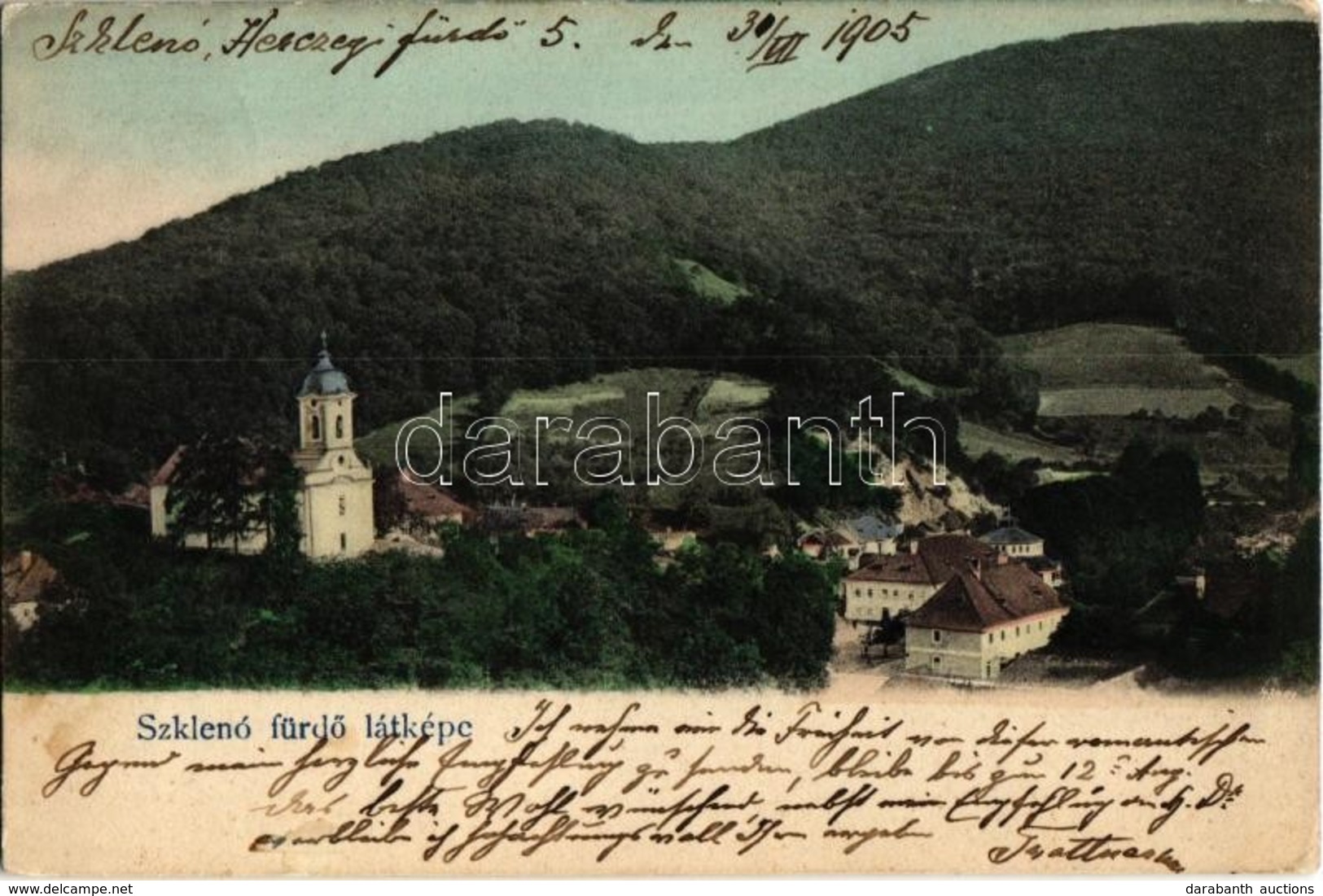 T2/T3 1905 Szklenófürdő, Sklené Teplice; Templom / Church - Zonder Classificatie