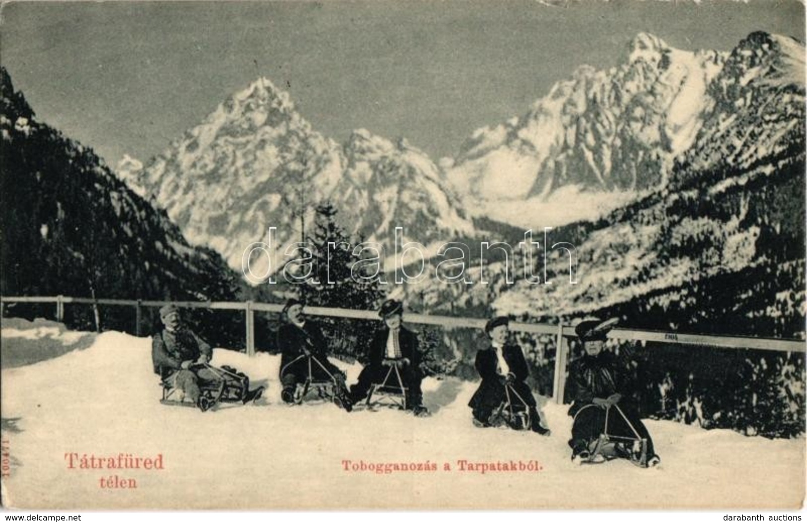 T2 1908 Tátrafüred, Ótátrafüred, Altschmecks, Stary Smokovec (Tátra, Magas Tátra, Vysoké Tatry); Tobogganozás A Tarpatak - Unclassified